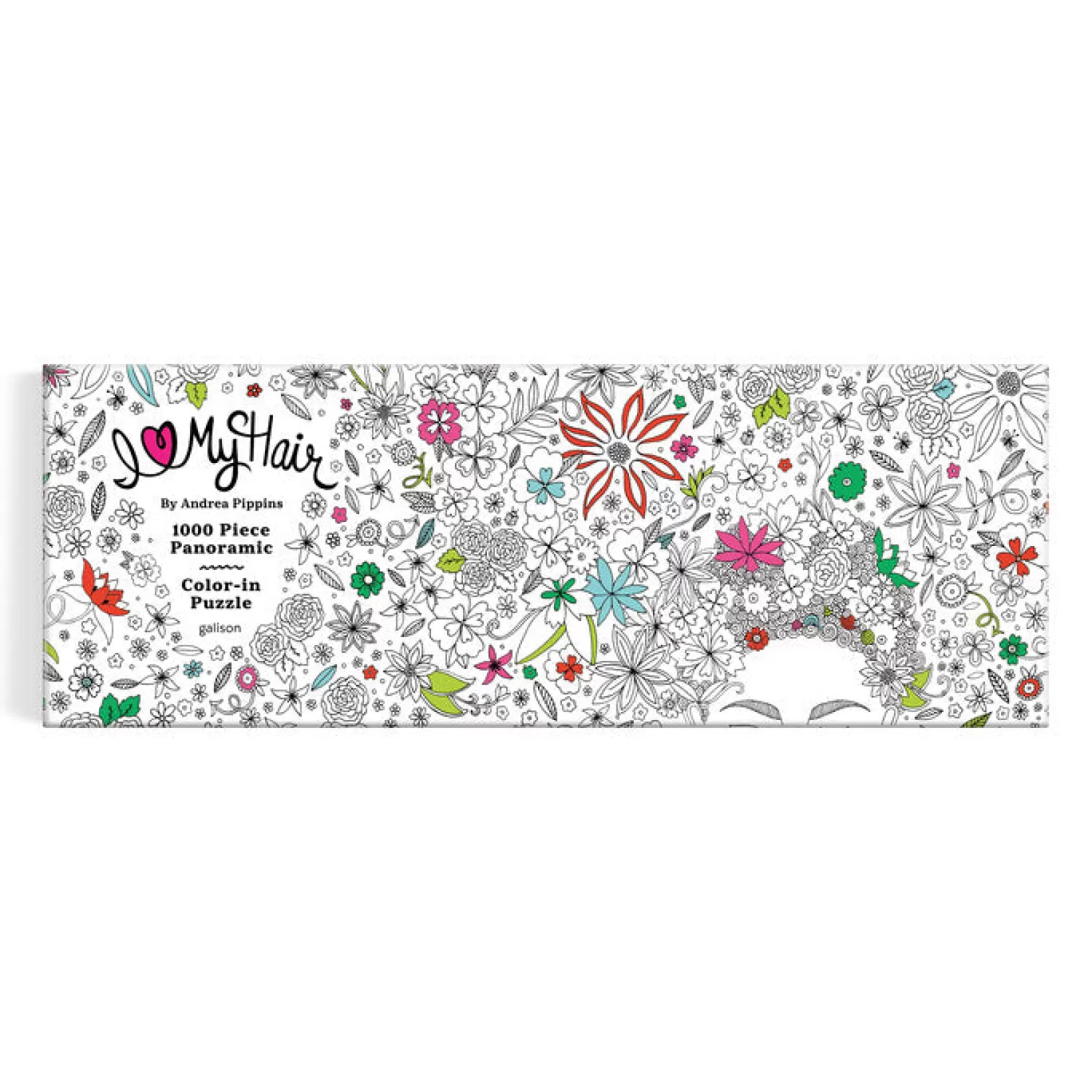 1000 Piece Puzzles*Galison Andrea Pippins Flowers In Your Hair Color-In 1000 Piece Panoramic Puzzle