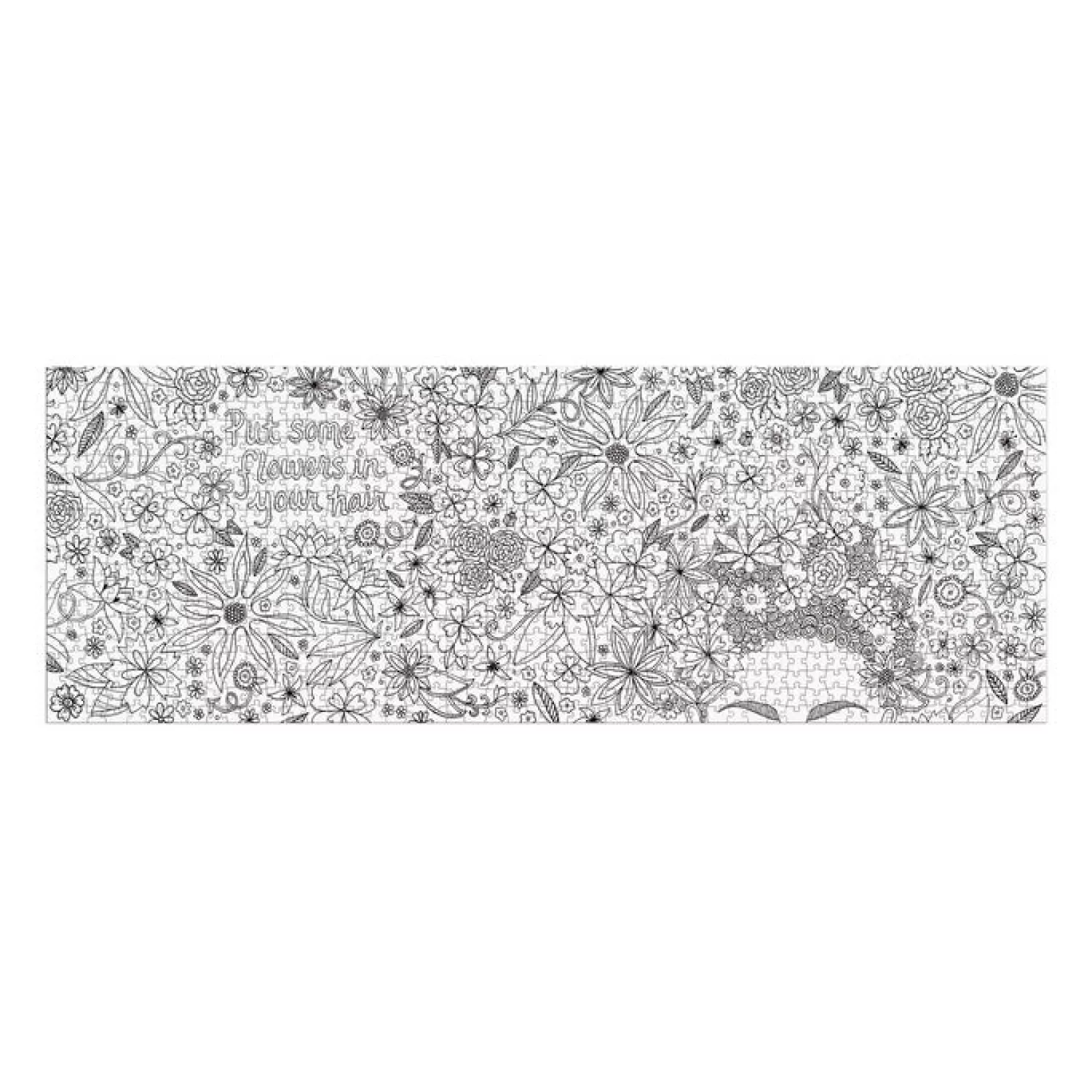 1000 Piece Puzzles*Galison Andrea Pippins Flowers In Your Hair Color-In 1000 Piece Panoramic Puzzle