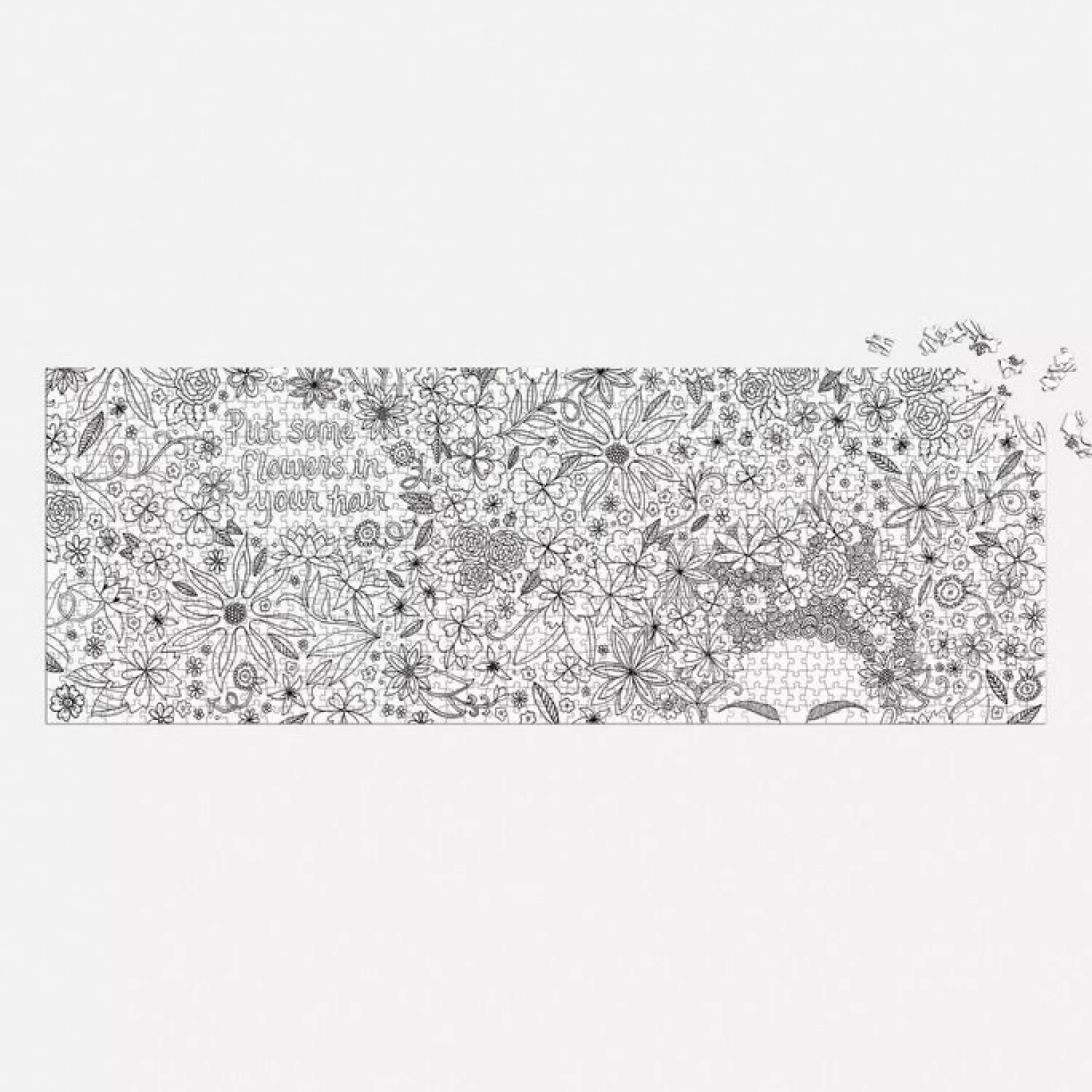 1000 Piece Puzzles*Galison Andrea Pippins Flowers In Your Hair Color-In 1000 Piece Panoramic Puzzle