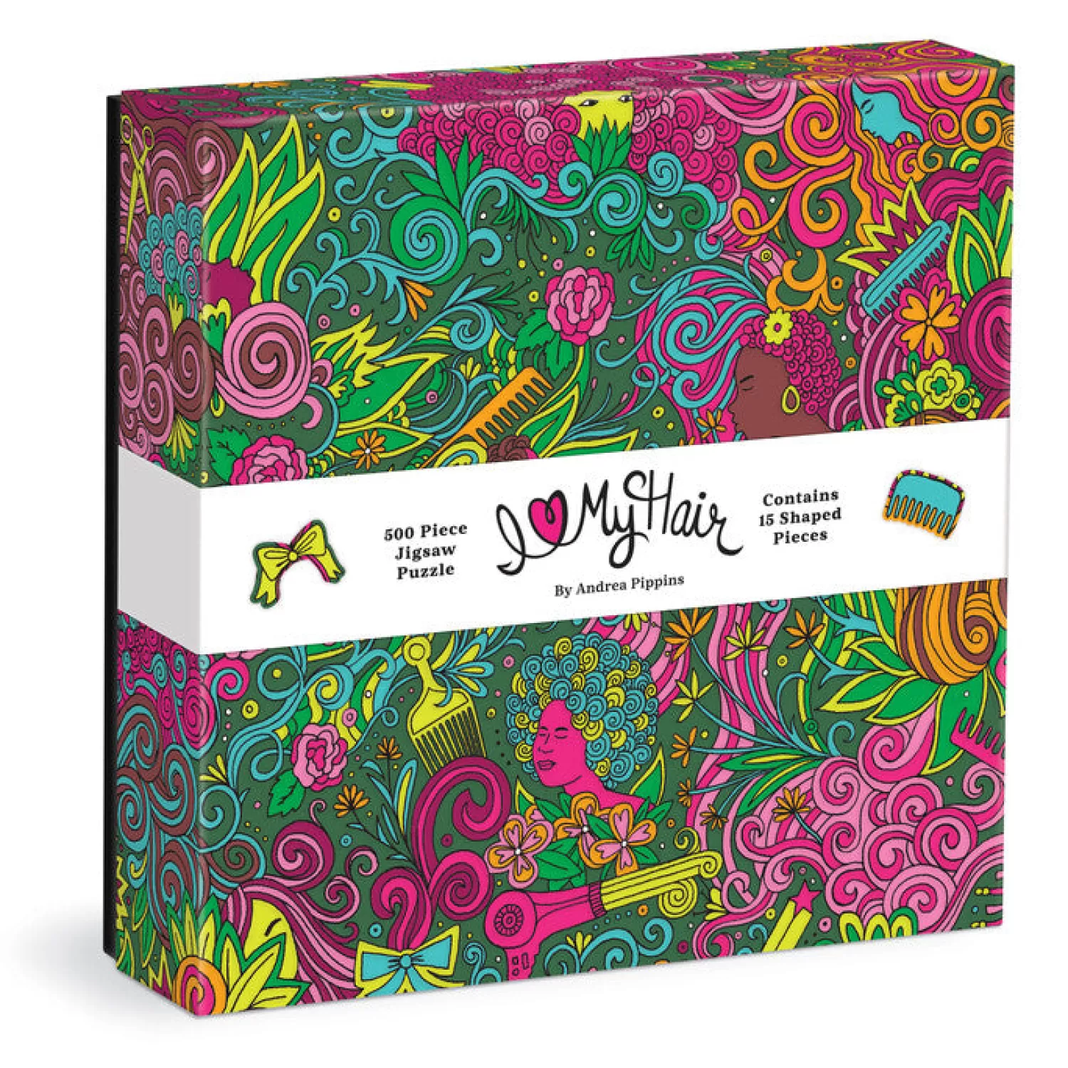 500 Piece Puzzles*Galison Andrea Pippins I Love My Hair 500 Piece Puzzle With Shaped Pieces