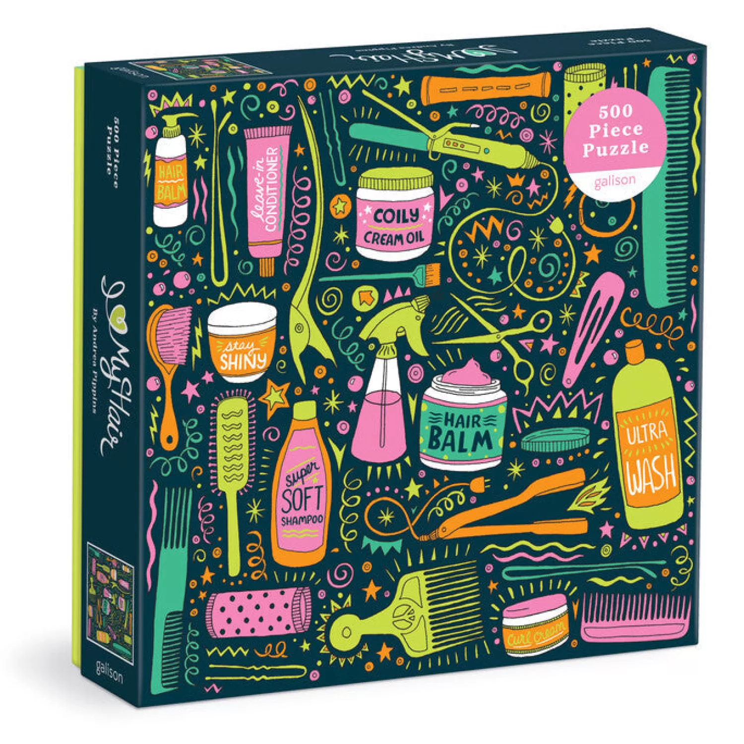 500 Piece Puzzles*Galison Andrea Pippins I Love My Hair Tools 500 Piece Puzzle