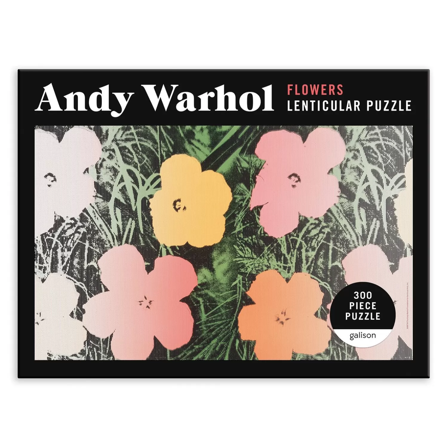 300 Piece Puzzles*Galison Andy Warhol Flowers 300 Piece Lenticular Jigsaw Puzzle