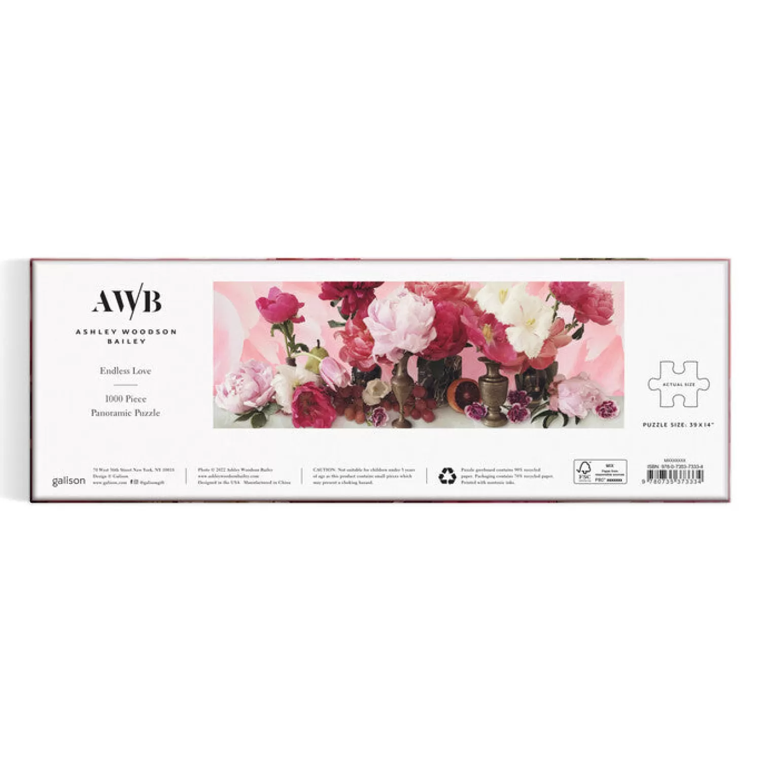 1000 Piece Puzzles*Galison Ashley Woodson Bailey Endless Love 1000 Piece Panoramic Puzzle