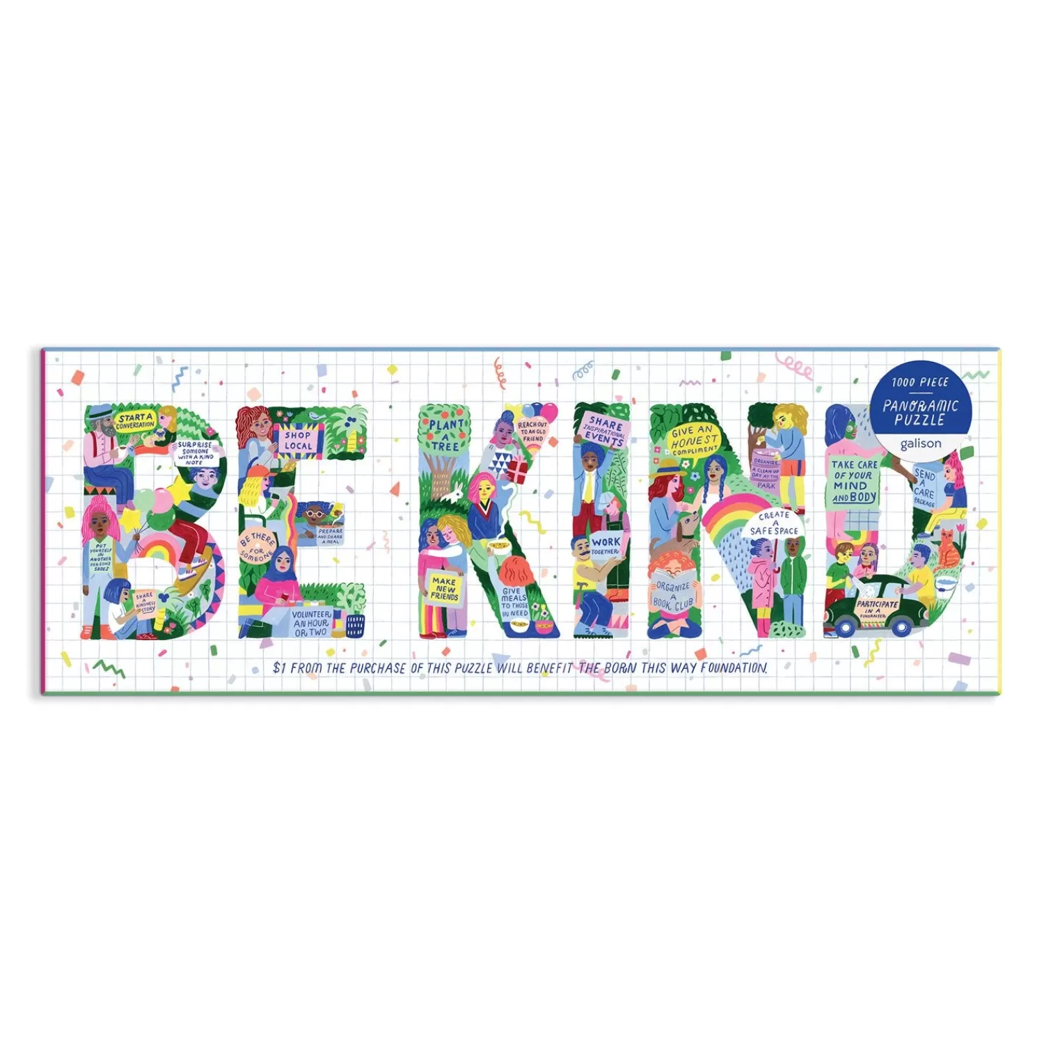 1000 Piece Puzzles*Galison Be Kind 1000 Piece Panoramic Jigsaw Puzzle