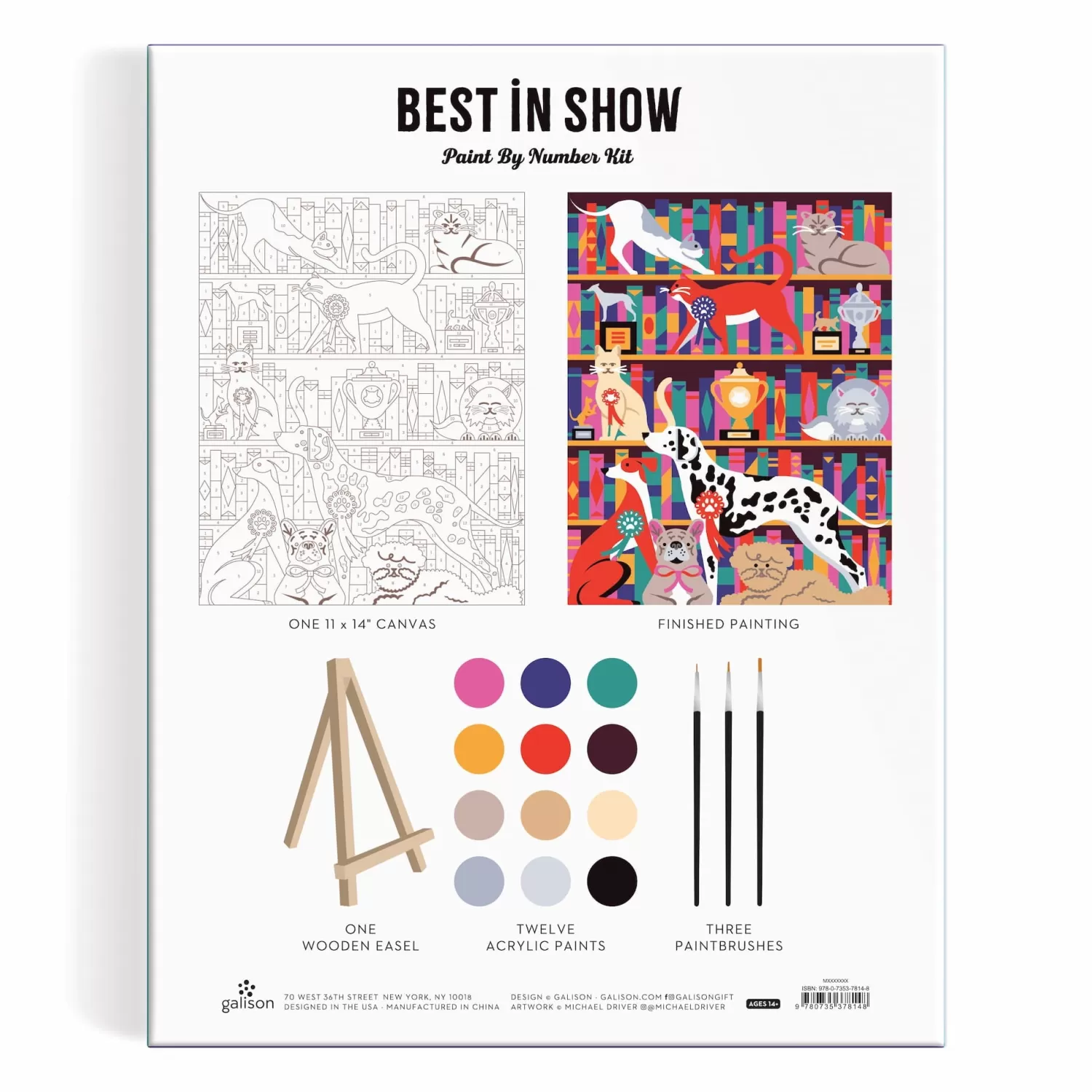 Paint By Number Kits*Galison Best In Show 11 X 14 Paint By Number Kit