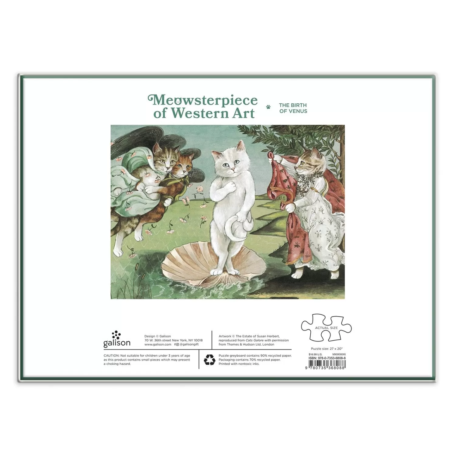 1000 Piece Puzzles*Galison Birth Of Venus Meowsterpiece Of Western Art 1000 Piece Jigsaw Puzzle