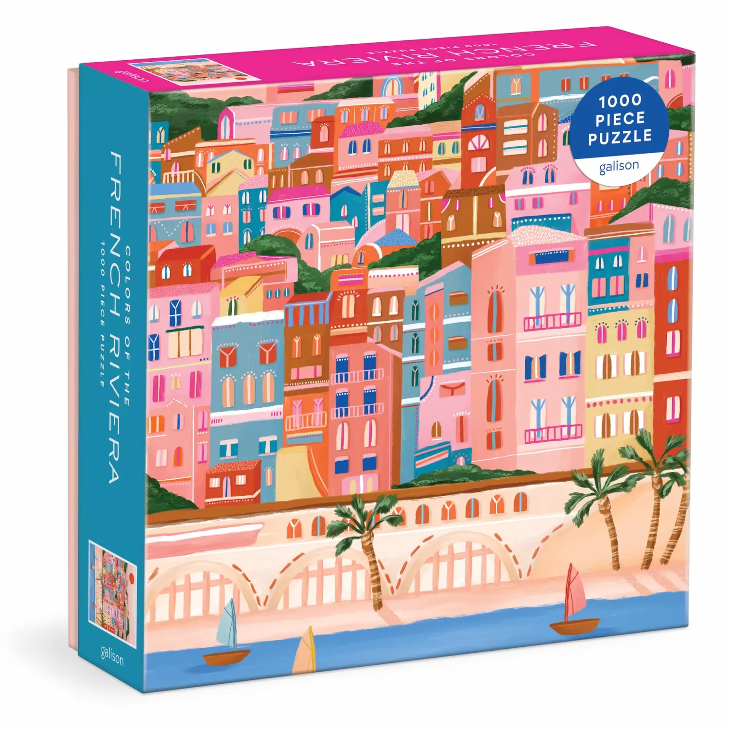 1000 Piece Puzzles*Galison Colors Of The French Riviera 1000 Piece Puzzle In Square Box