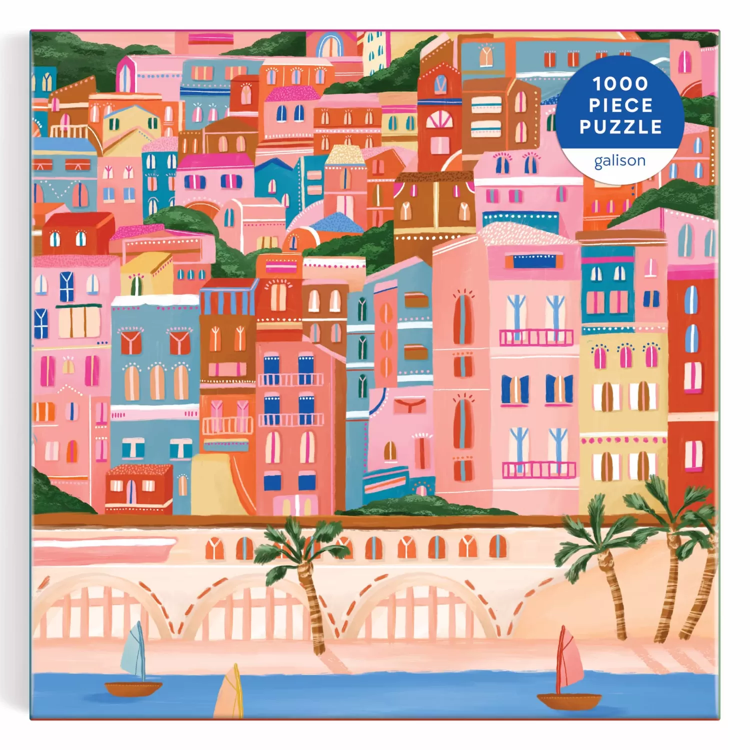 1000 Piece Puzzles*Galison Colors Of The French Riviera 1000 Piece Puzzle In Square Box