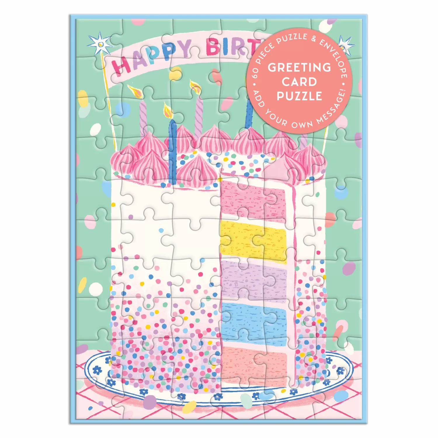 Greeting & Note Cards*Galison Confetti Birthday Cake Greeting Card Puzzle