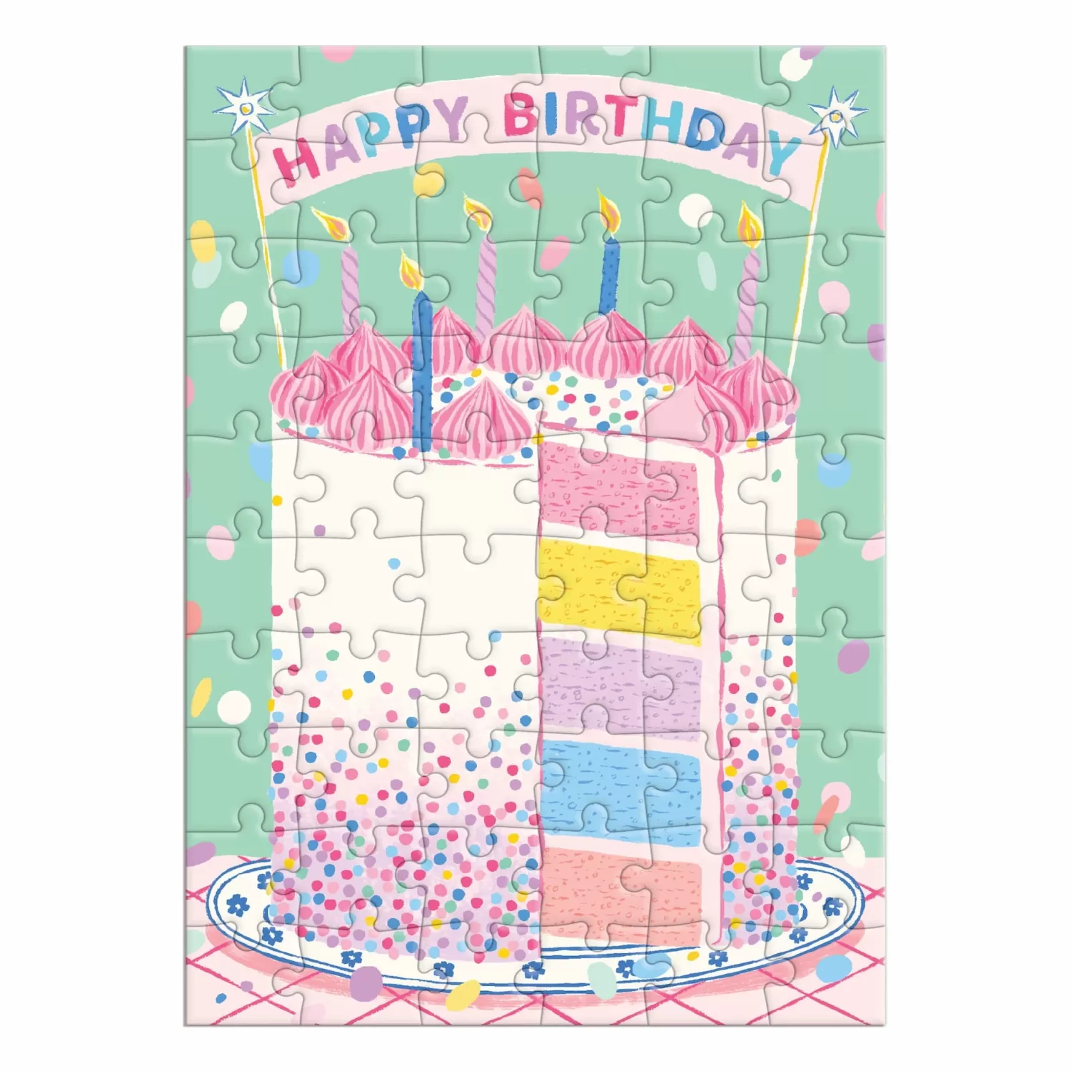 Greeting & Note Cards*Galison Confetti Birthday Cake Greeting Card Puzzle