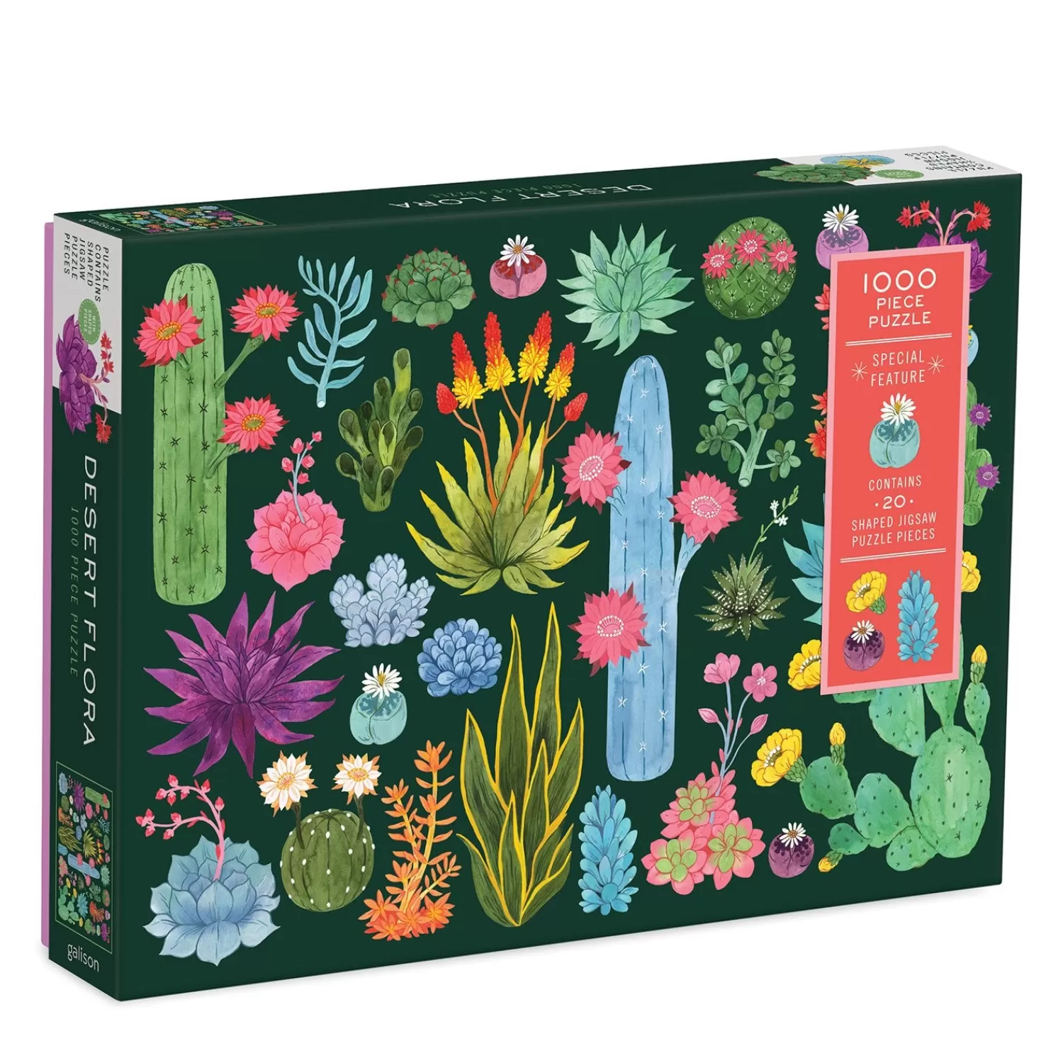 1000 Piece Puzzles*Galison Desert Flora 1000 Piece Jigsaw Puzzle With Shaped Pieces