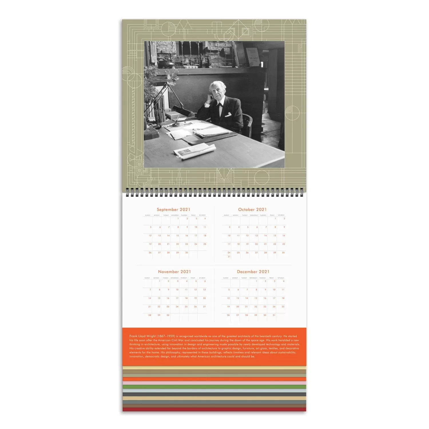 Planners & Calendars*Galison Frank Lloyd Wright 2022 Tiered Wall Calendar