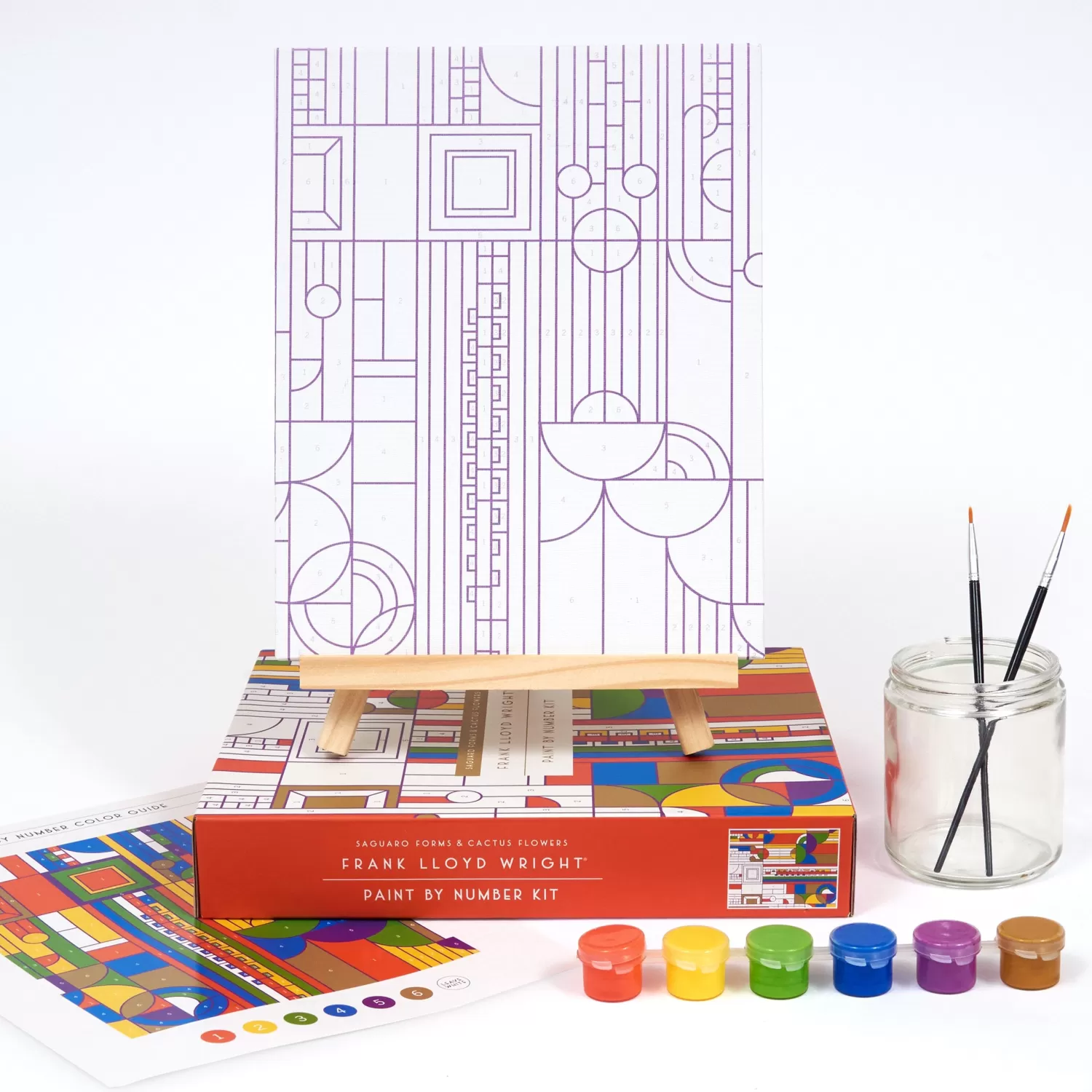 Paint By Number Kits*Galison Frank Lloyd Wright Saguaro Cactus And Forms Paint By Number Kit