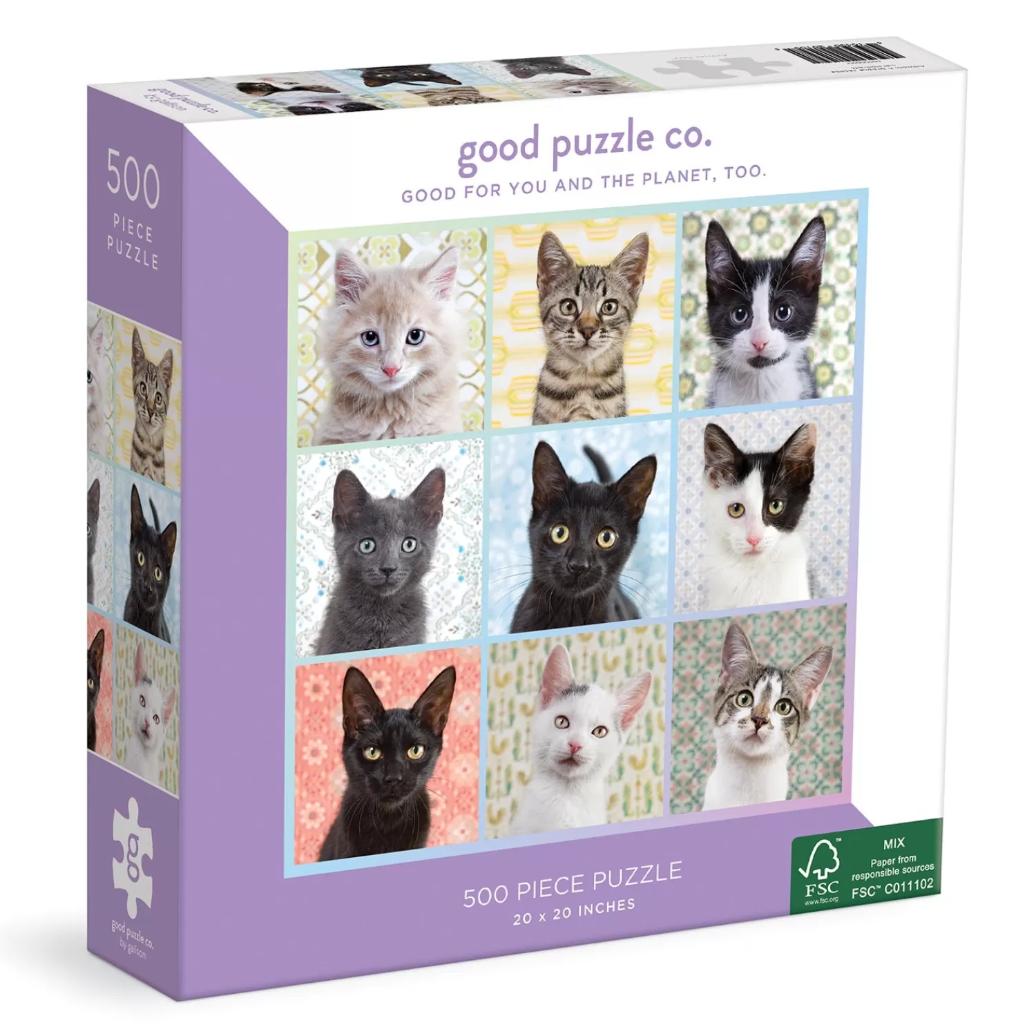 500 Piece Puzzles*Galison Good Puzzle Co. Cat Portraits 500Pc Puzzle