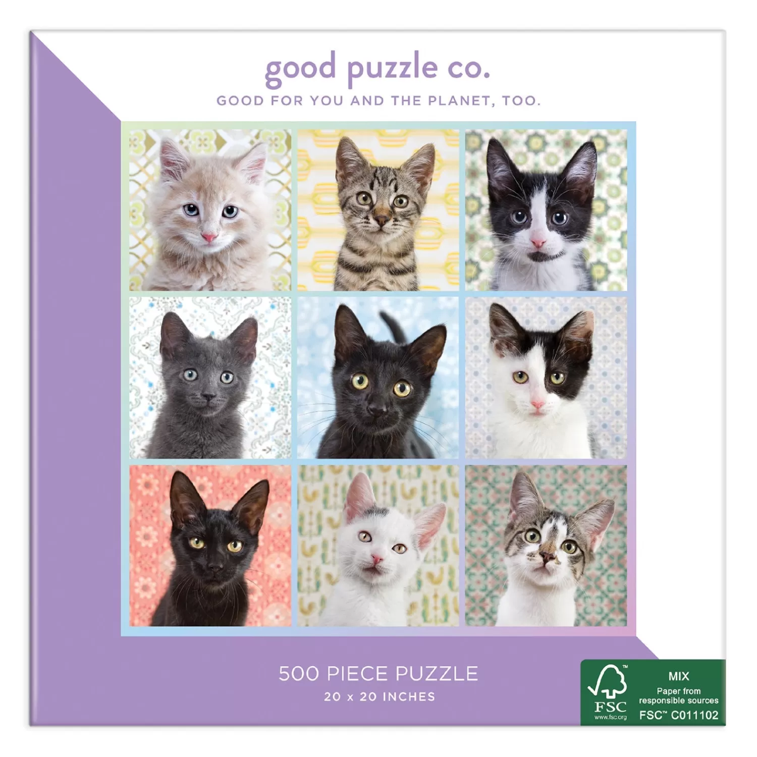 500 Piece Puzzles*Galison Good Puzzle Co. Cat Portraits 500Pc Puzzle