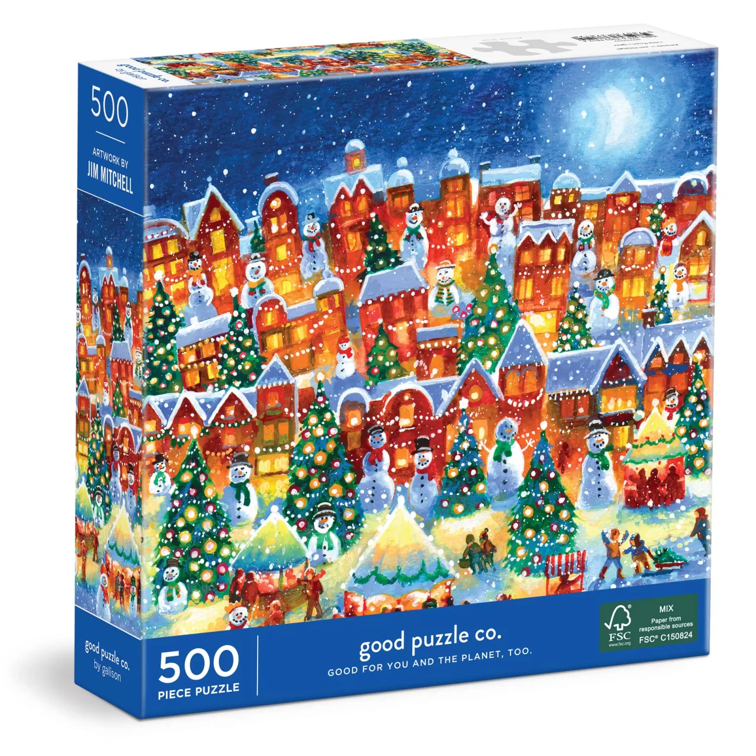 500 Piece Puzzles*Galison Good Puzzle Co. Little Town Lights 500Pc Puzzle