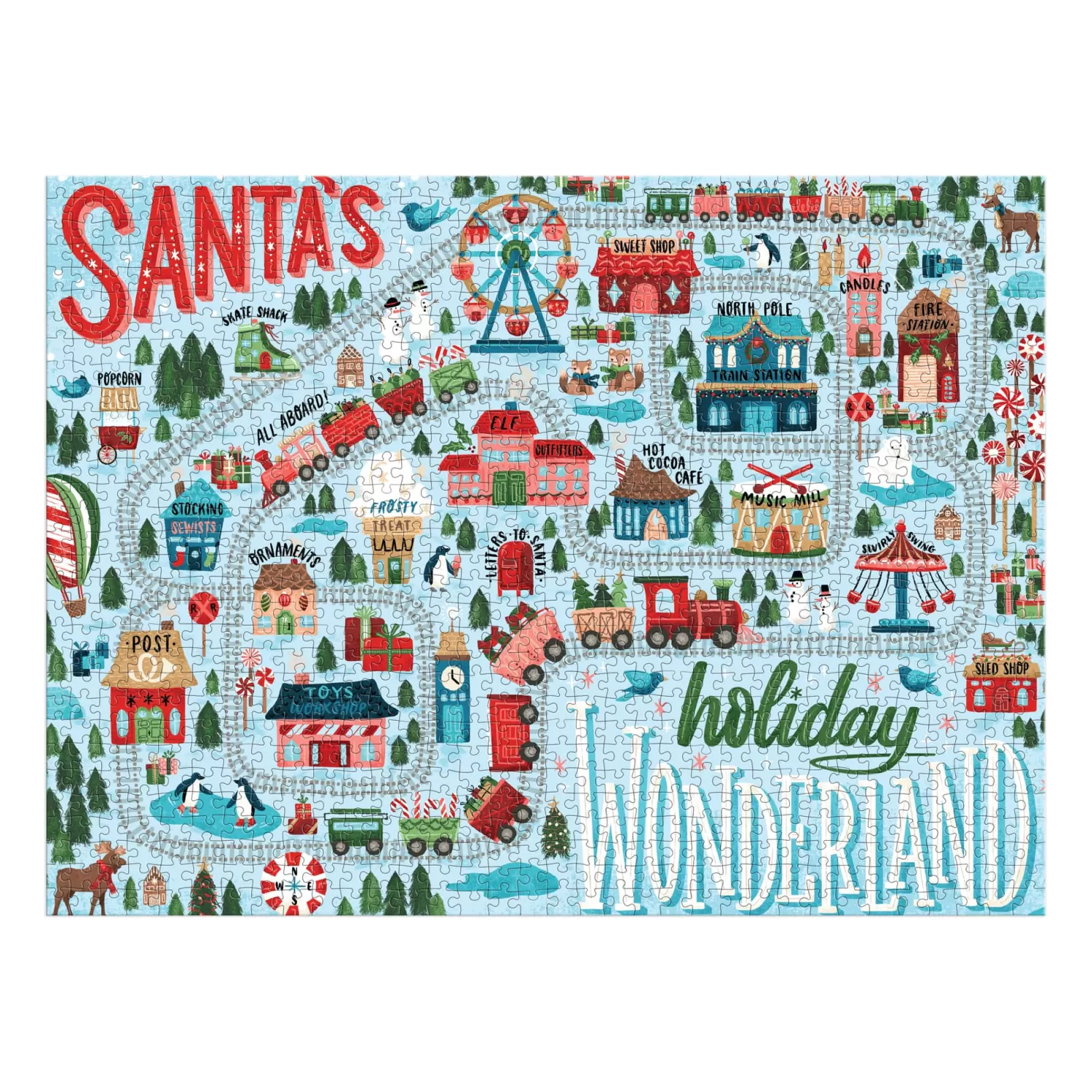 1000 Piece Puzzles*Galison Good Puzzle Co. Santa's Wonderland 1000Pc Puzzle