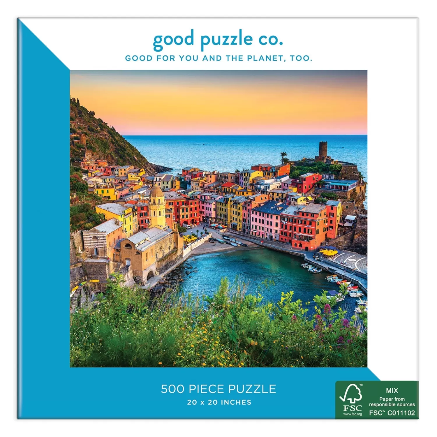 500 Piece Puzzles*Galison Good Puzzle Co. Sunset At Cinque Terre 500Pc Puzzle