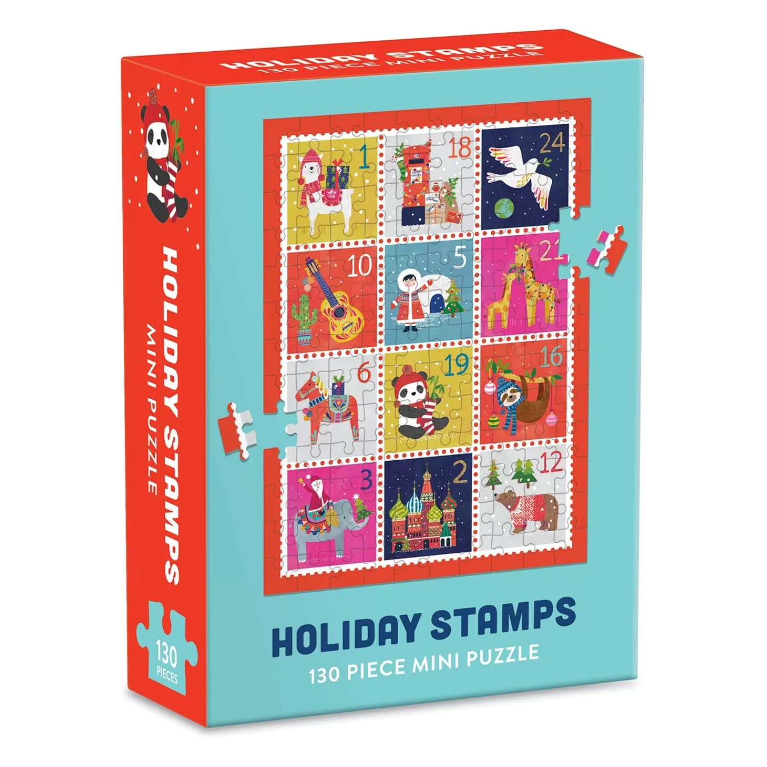 100 Piece Puzzles*Galison Holiday Stamps 100 Piece Mini Jigsaw Puzzle