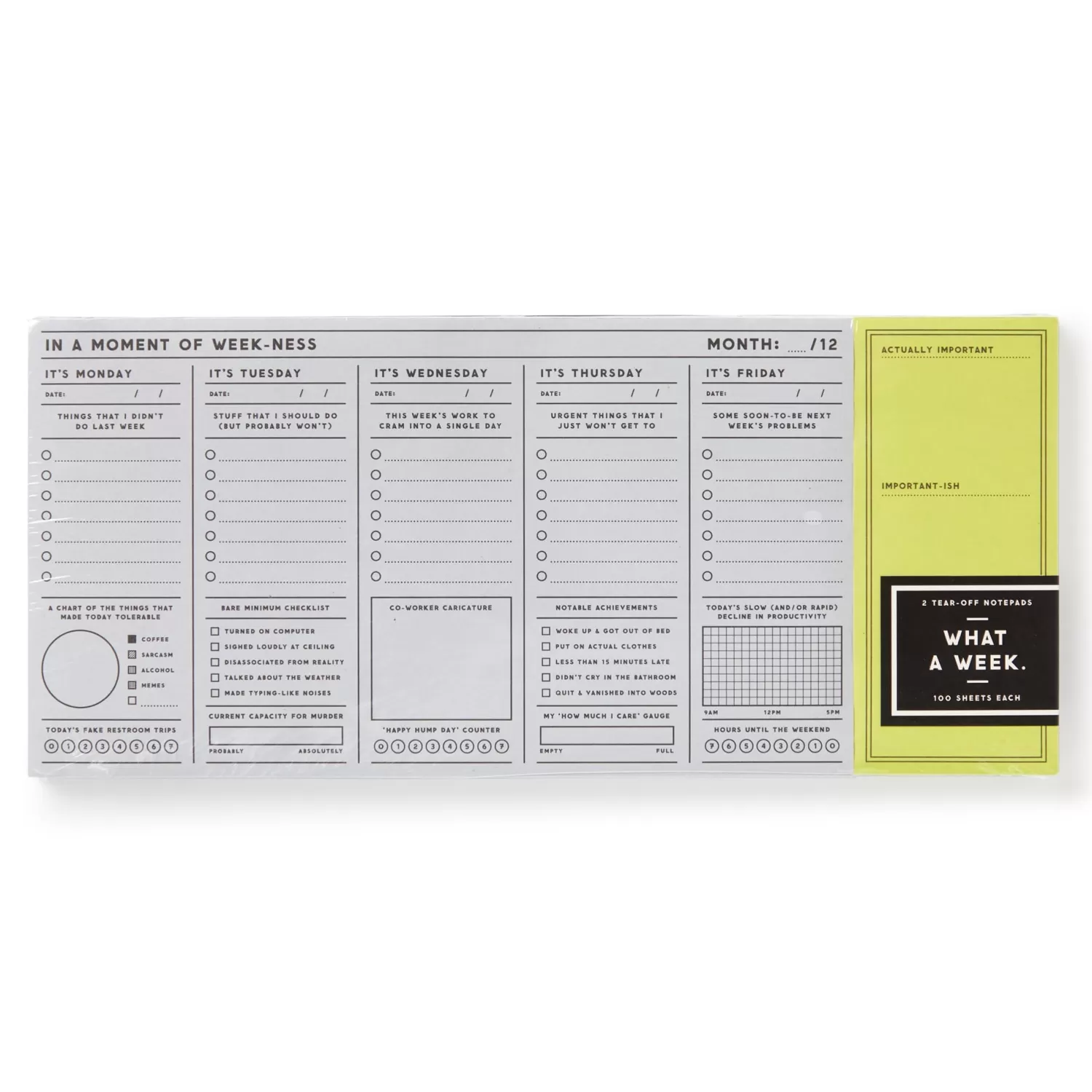 Memo Pads*Galison In A Moment Of Weekness Weekly Planner Pad