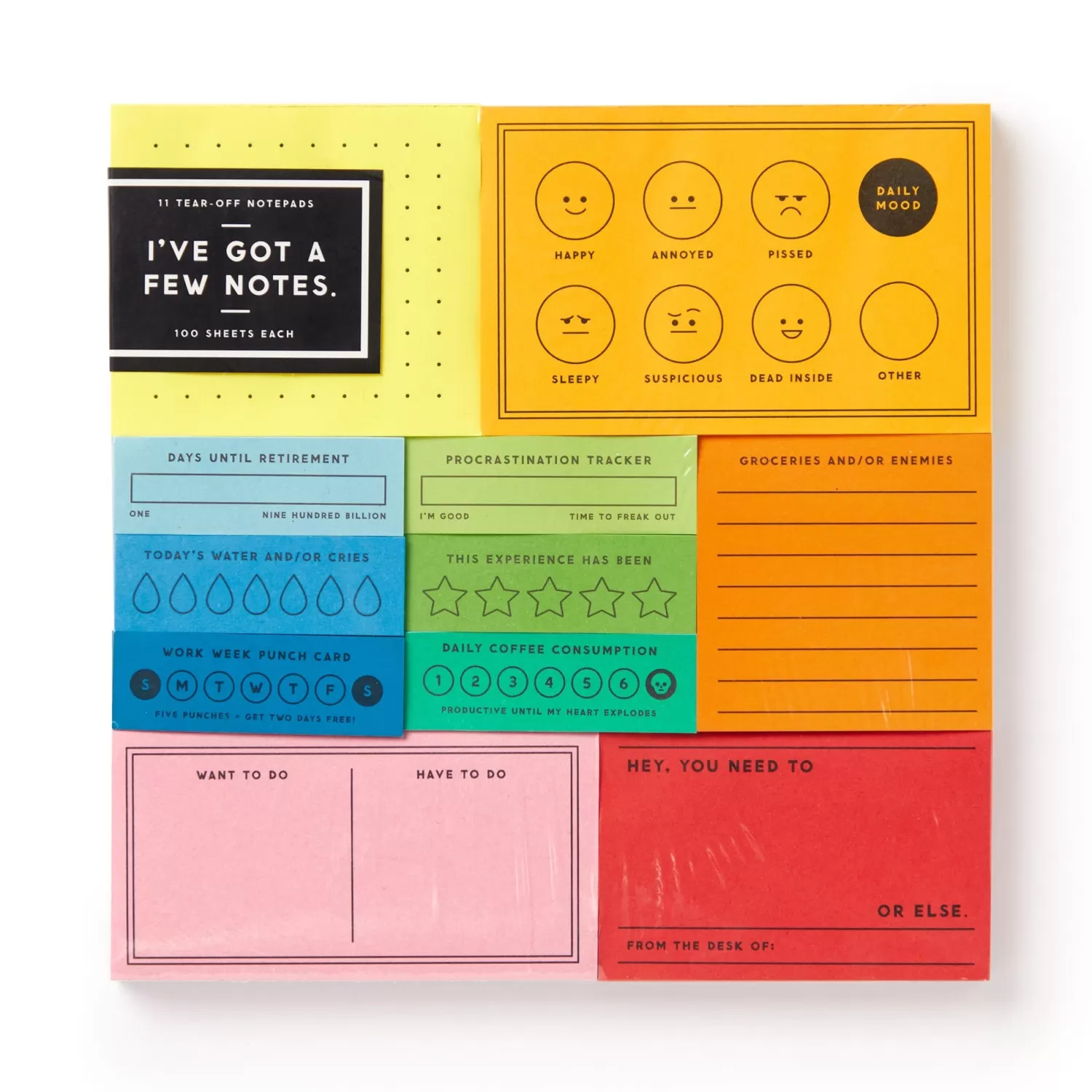 Memo Pads*Galison I'Ve Got A Few Notes Tear-Off Notepad Set