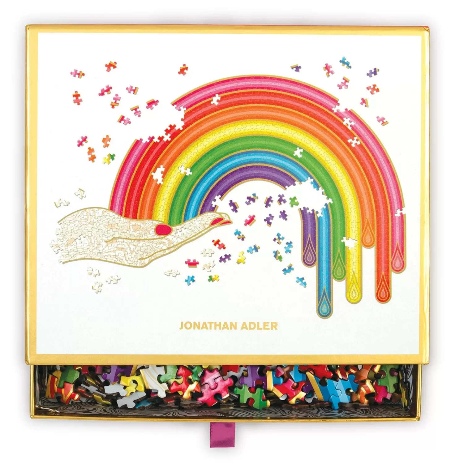 750 Piece Puzzles*Galison Jonathan Adler Rainbow Hand 750 Piece Shaped Jigsaw Puzzle