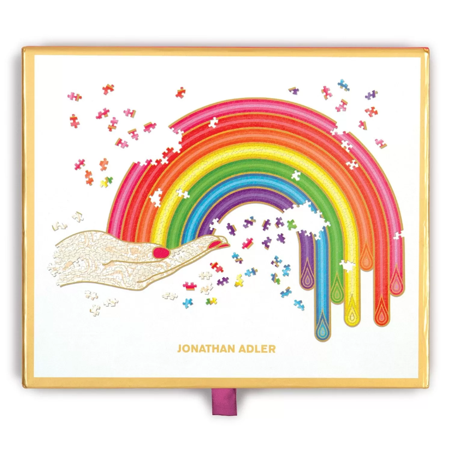 750 Piece Puzzles*Galison Jonathan Adler Rainbow Hand 750 Piece Shaped Jigsaw Puzzle