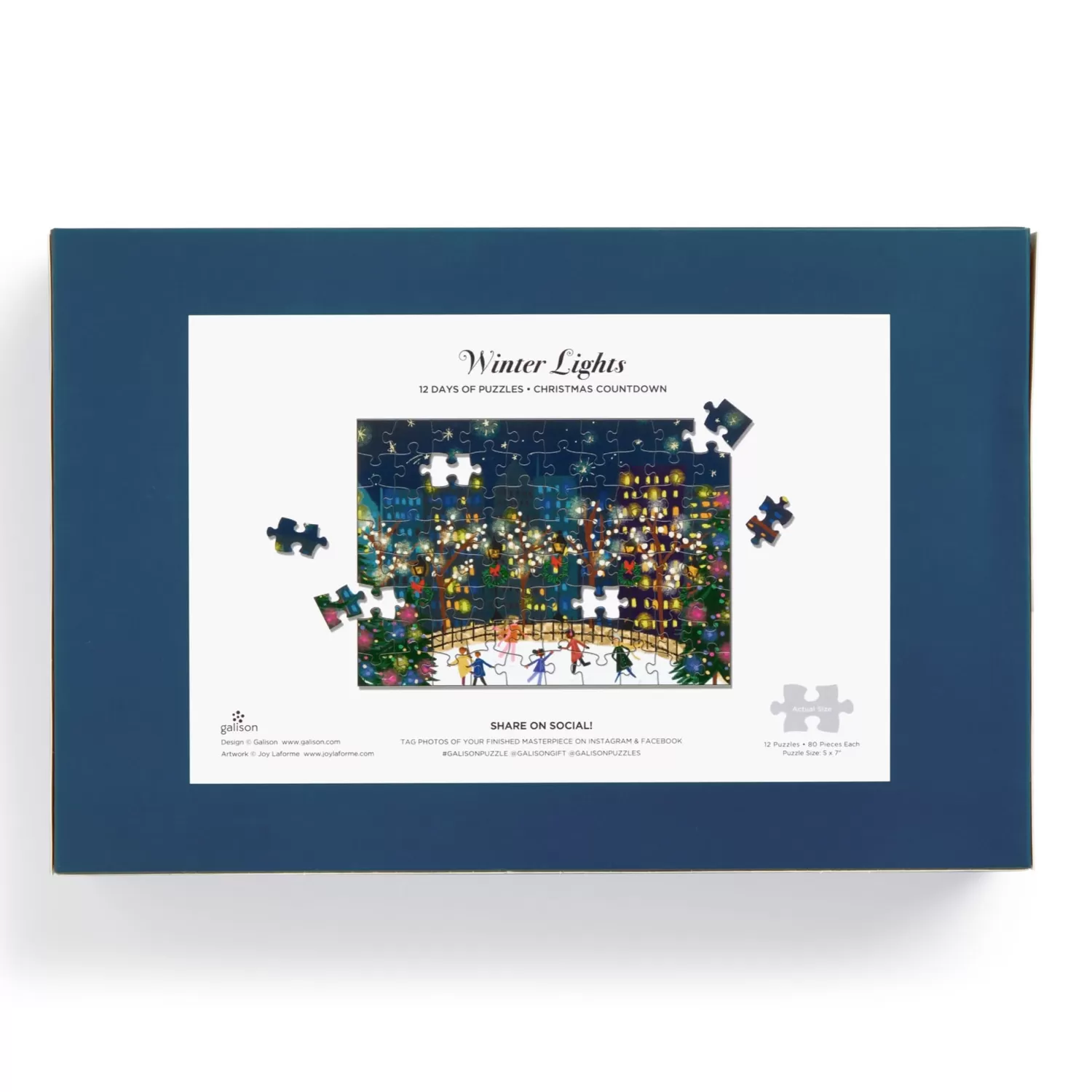 1000 Piece Puzzles*Galison Joy Laforme Winter Lights 12 Days Of Puzzles Holiday Countdown