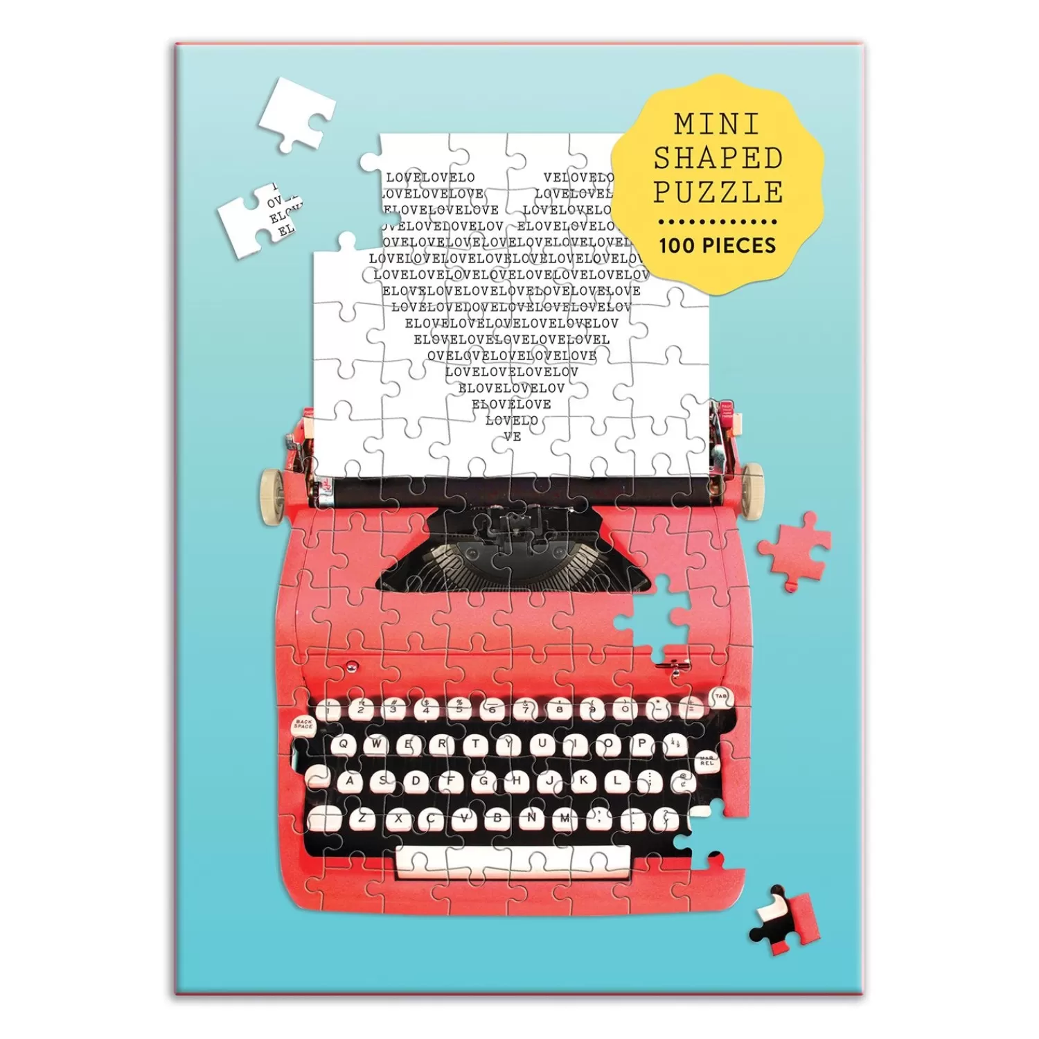100 Piece Puzzles*Galison Just My Type Vintage Typewriter 100 Piece Mini Shaped Jigsaw Puzzle