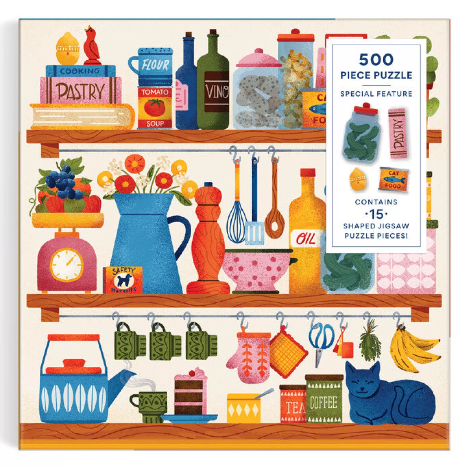 500 Piece Puzzles*Galison Kitchen Essentials 500 Piece Puzzle With Shaped Pieces