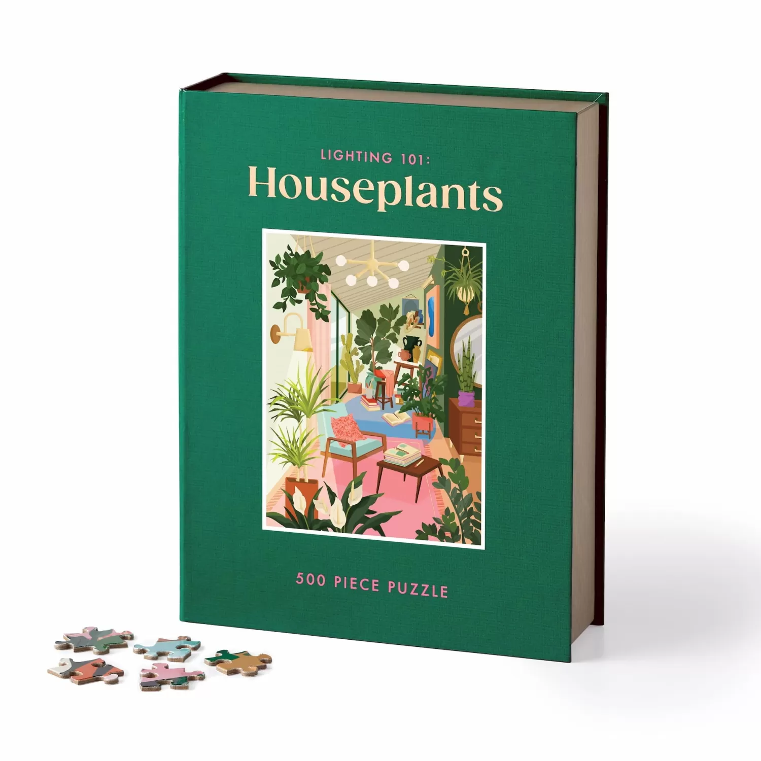 500 Piece Puzzles*Galison Lighting 101: Houseplants 500 Piece Book Puzzle