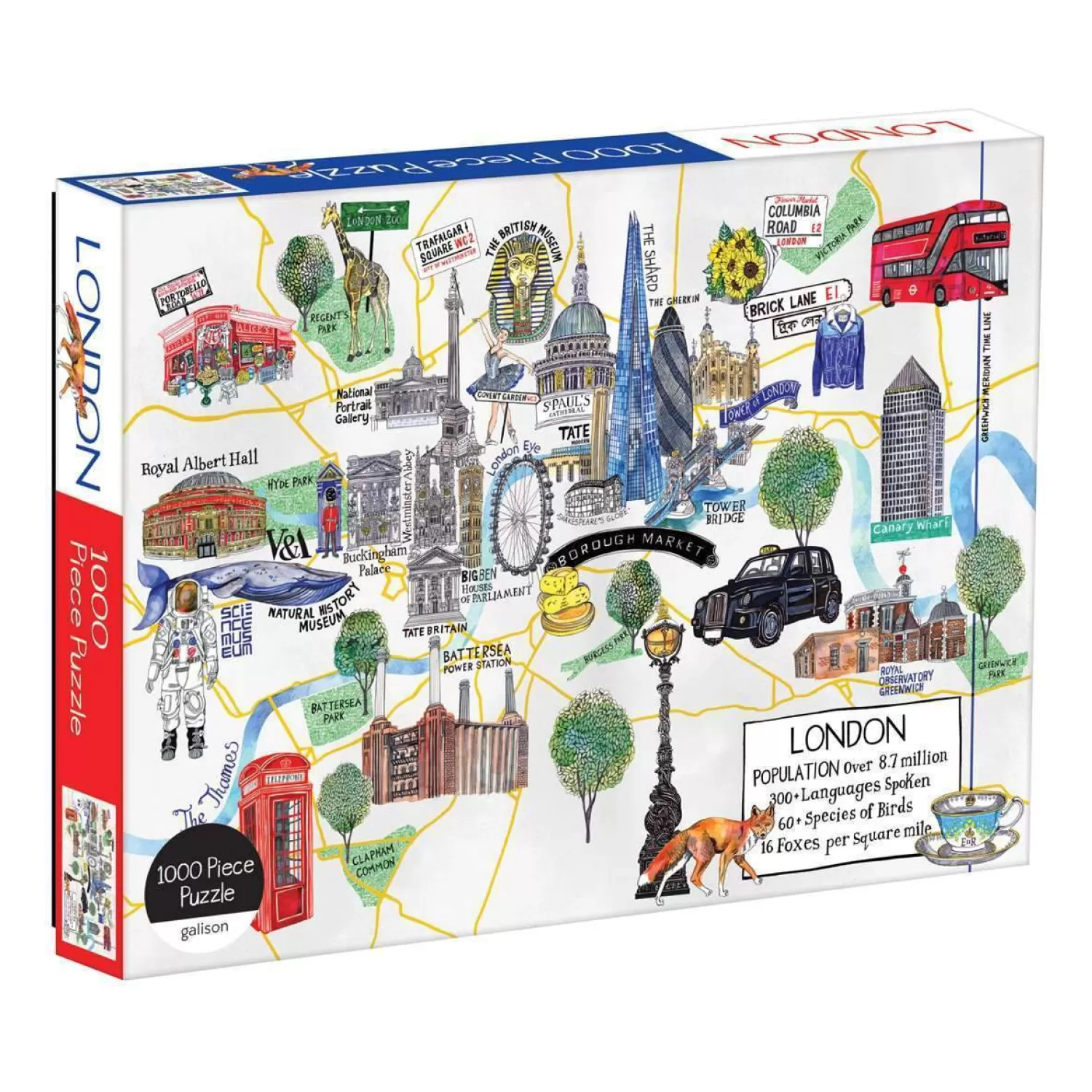 1000 Piece Puzzles*Galison London Map 1000 Piece Jigsaw Puzzle