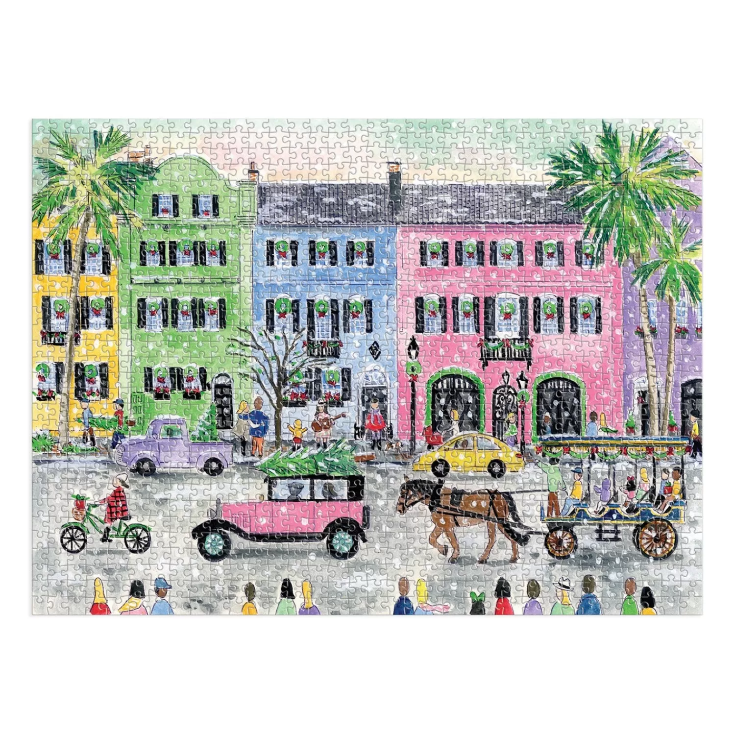 1000 Piece Puzzles*Galison Michael Storrings Christmas In Charleston 1000 Piece Puzzle