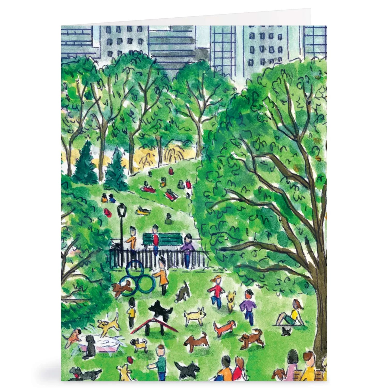 Greeting & Note Cards*Galison Michael Storrings Dog Park In Four Seasons Greeting Card Assortment