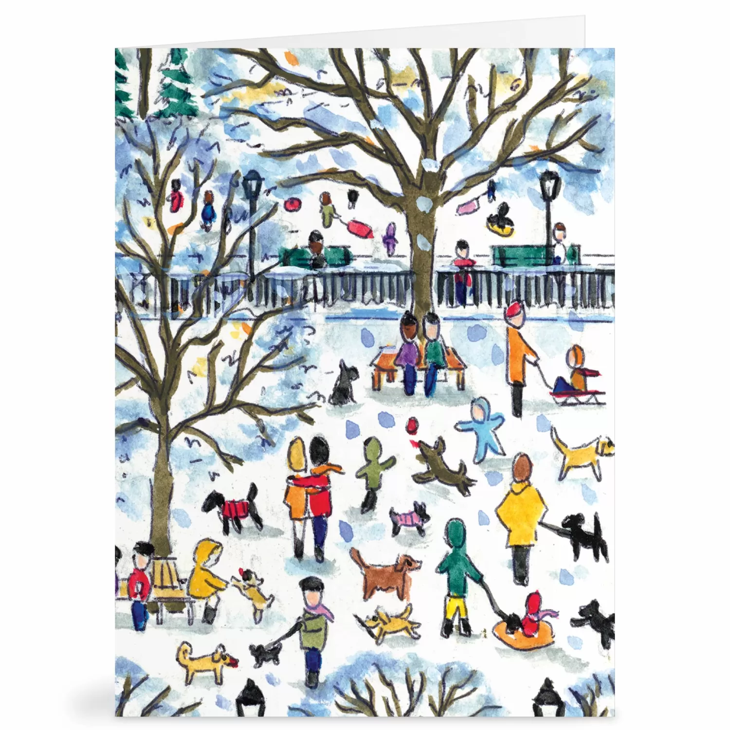 Greeting & Note Cards*Galison Michael Storrings Dog Park In Four Seasons Greeting Card Assortment