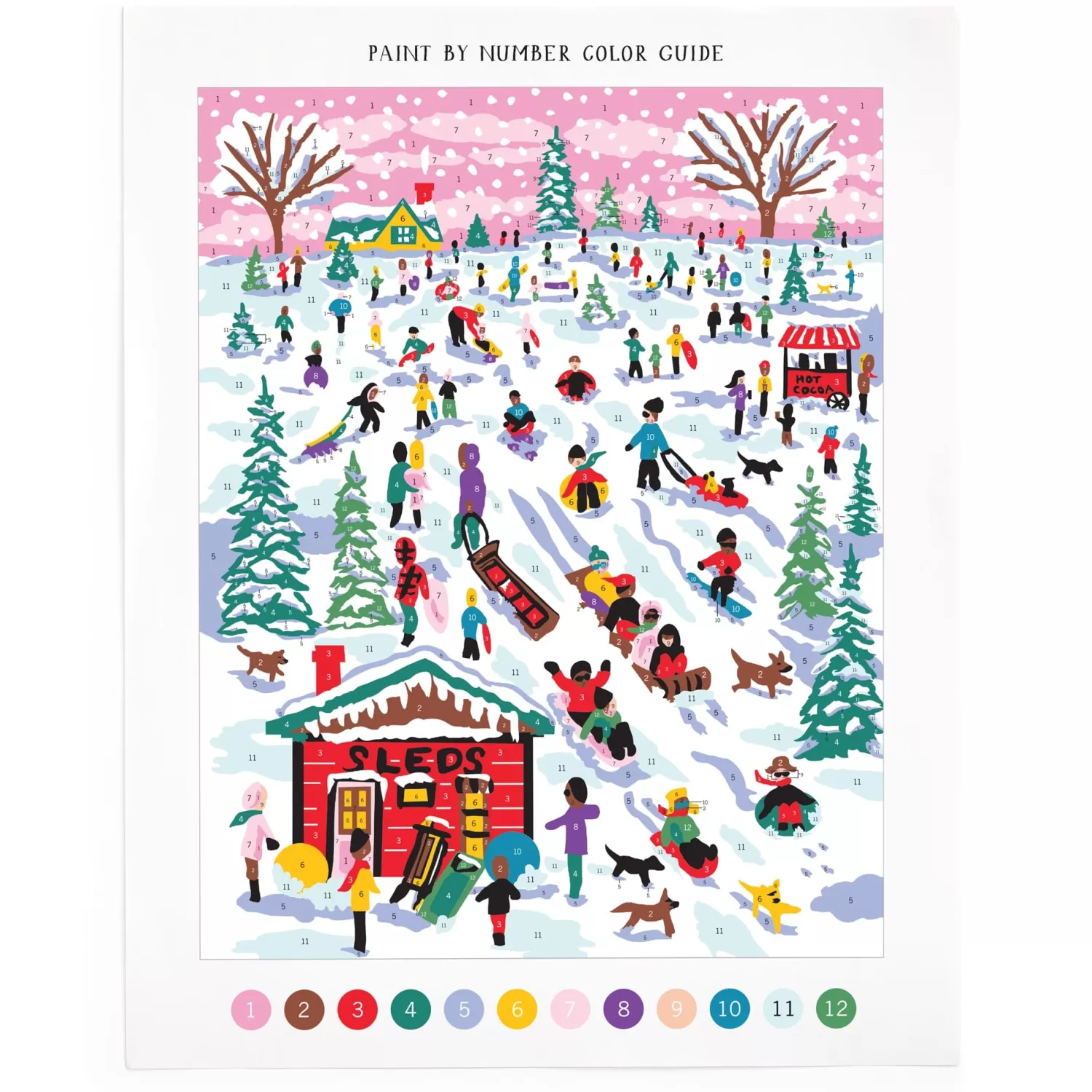 Paint By Number Kits*Galison Michael Storrings Snow Day 11X14 Paint By Number Kit