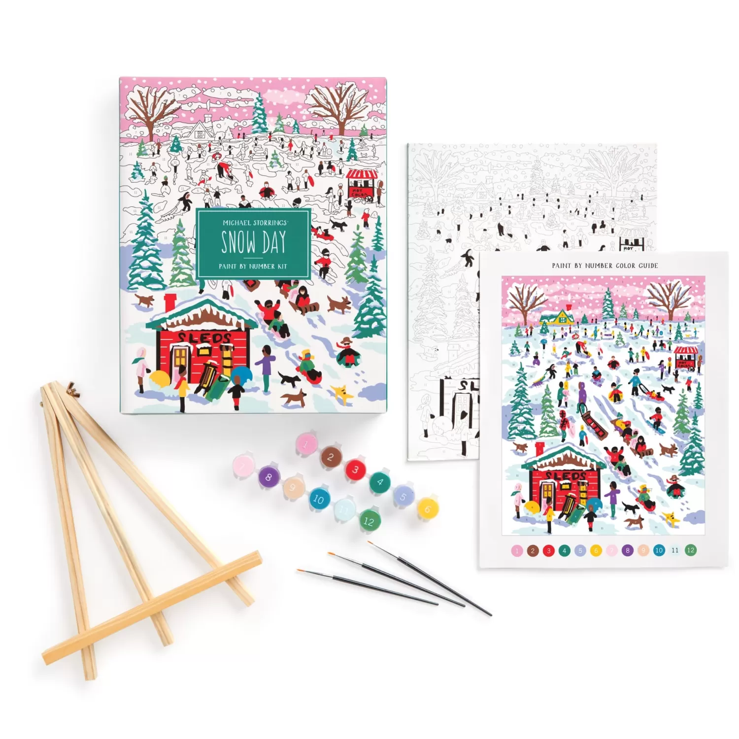 Paint By Number Kits*Galison Michael Storrings Snow Day 11X14 Paint By Number Kit