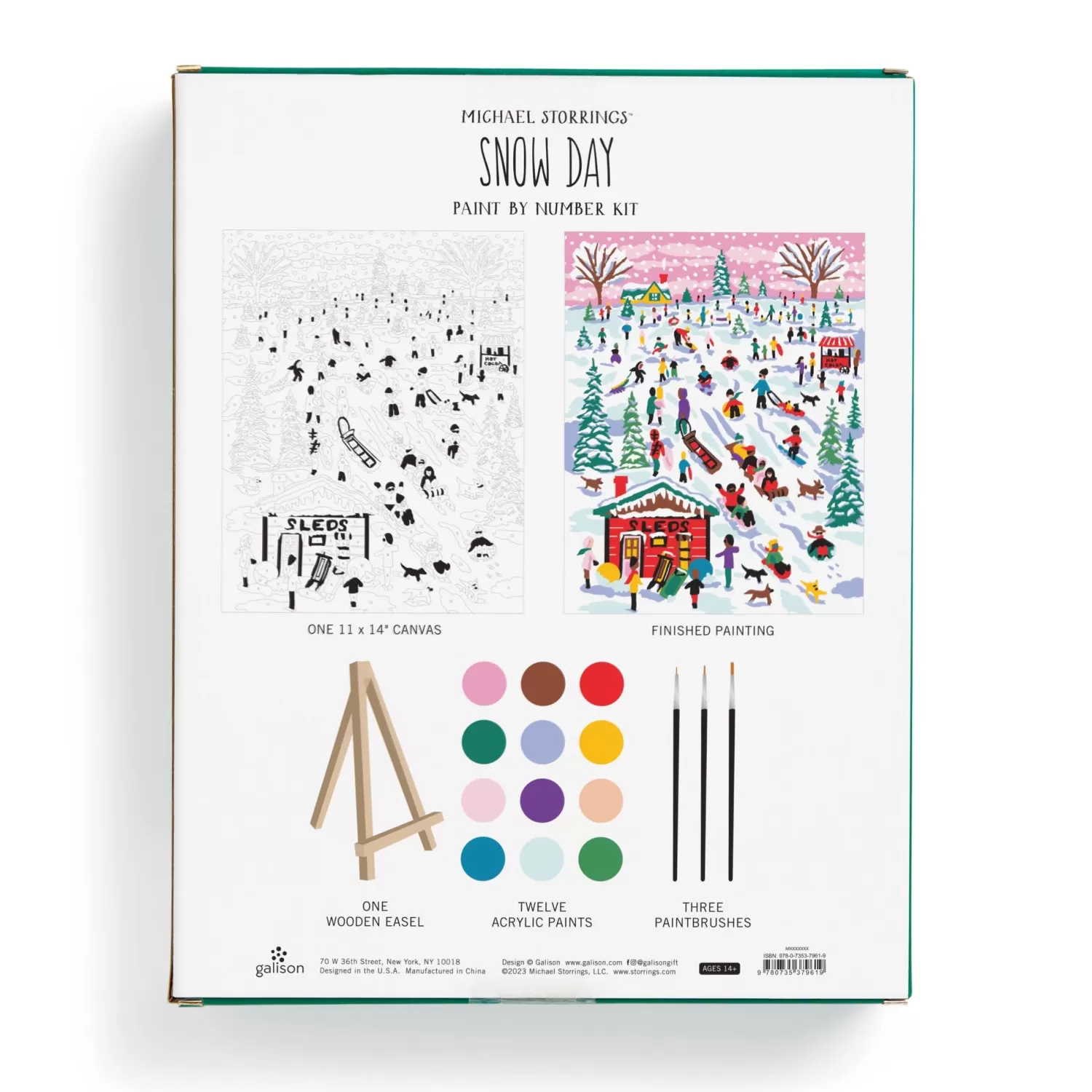 Paint By Number Kits*Galison Michael Storrings Snow Day 11X14 Paint By Number Kit