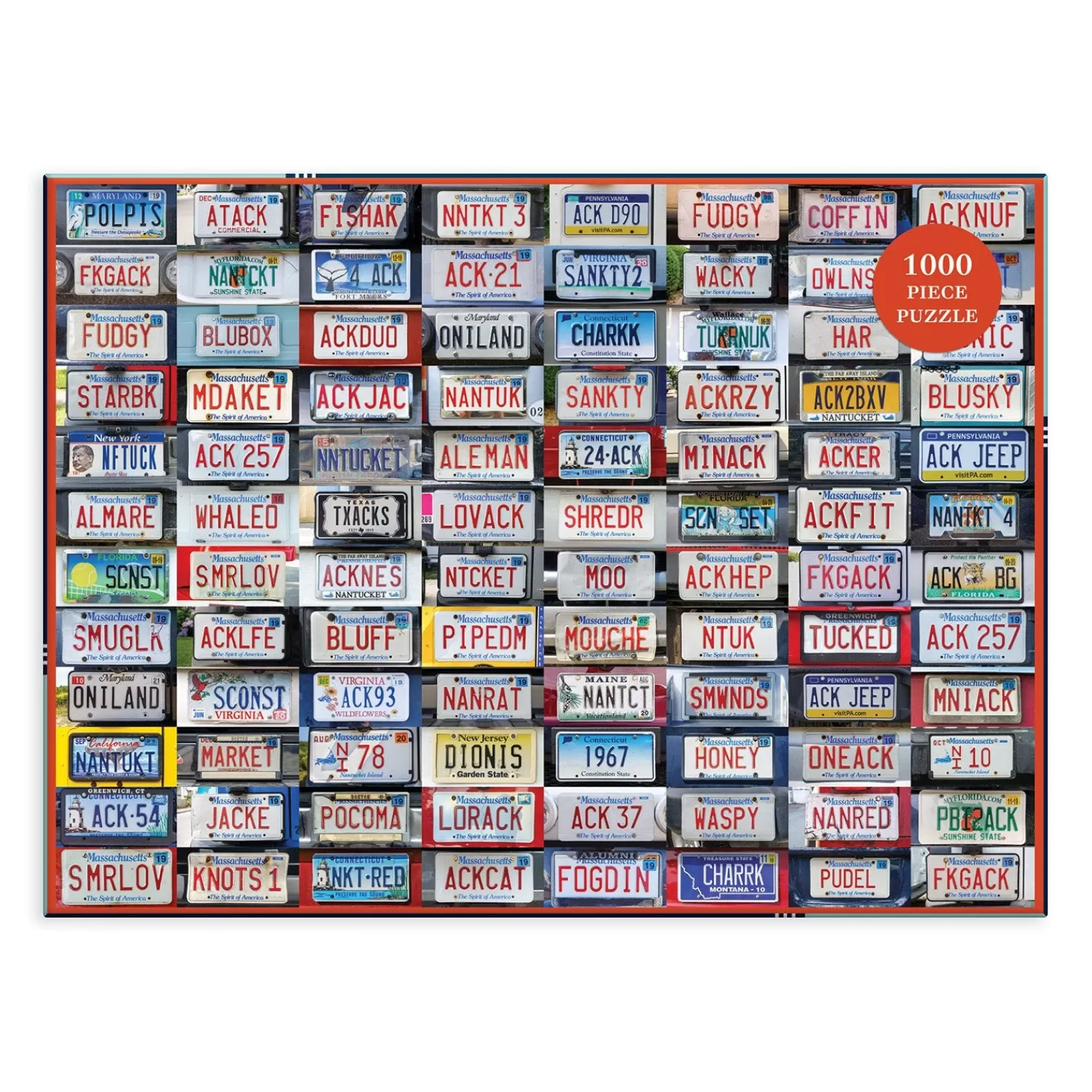 1000 Piece Puzzles*Galison Nantucket License Plates 1000 Piece Jigsaw Puzzle