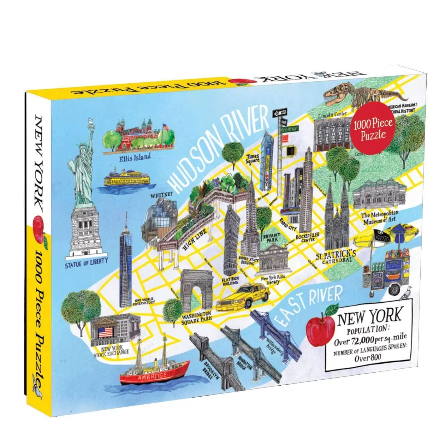 1000 Piece Puzzles*Galison New York City Map 1000 Piece Jigsaw Puzzle