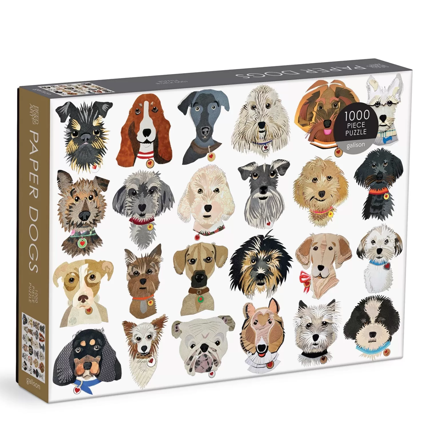 1000 Piece Puzzles*Galison Paper Dogs 1000 Piece Puzzle