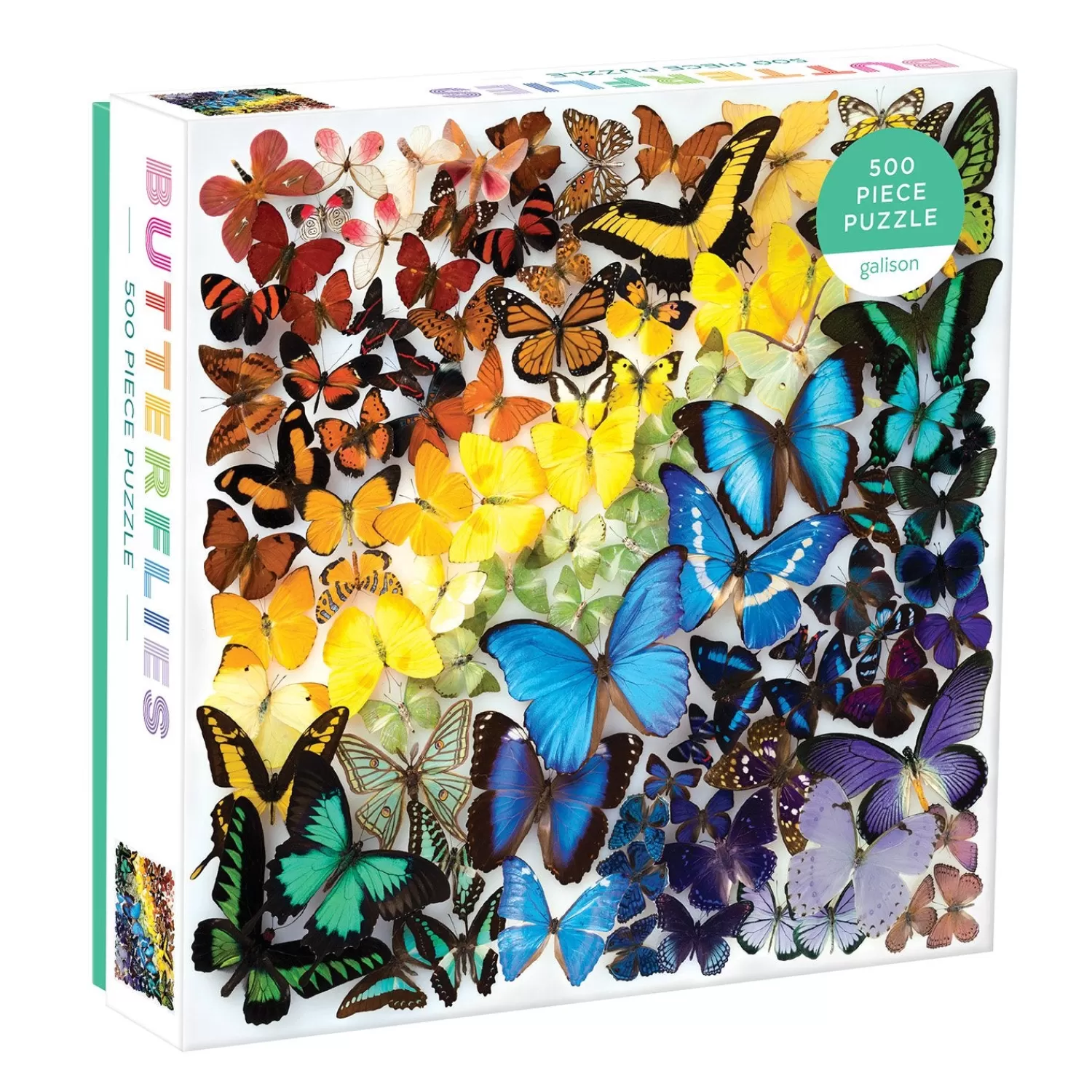 500 Piece Puzzles*Galison Rainbow Butterflies 500 Piece Jigsaw Puzzle