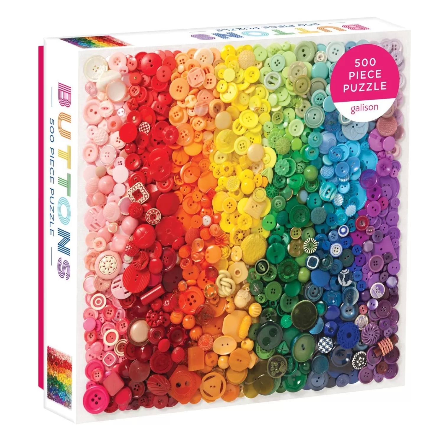 500 Piece Puzzles*Galison Rainbow Buttons 500 Piece Jigsaw Puzzle