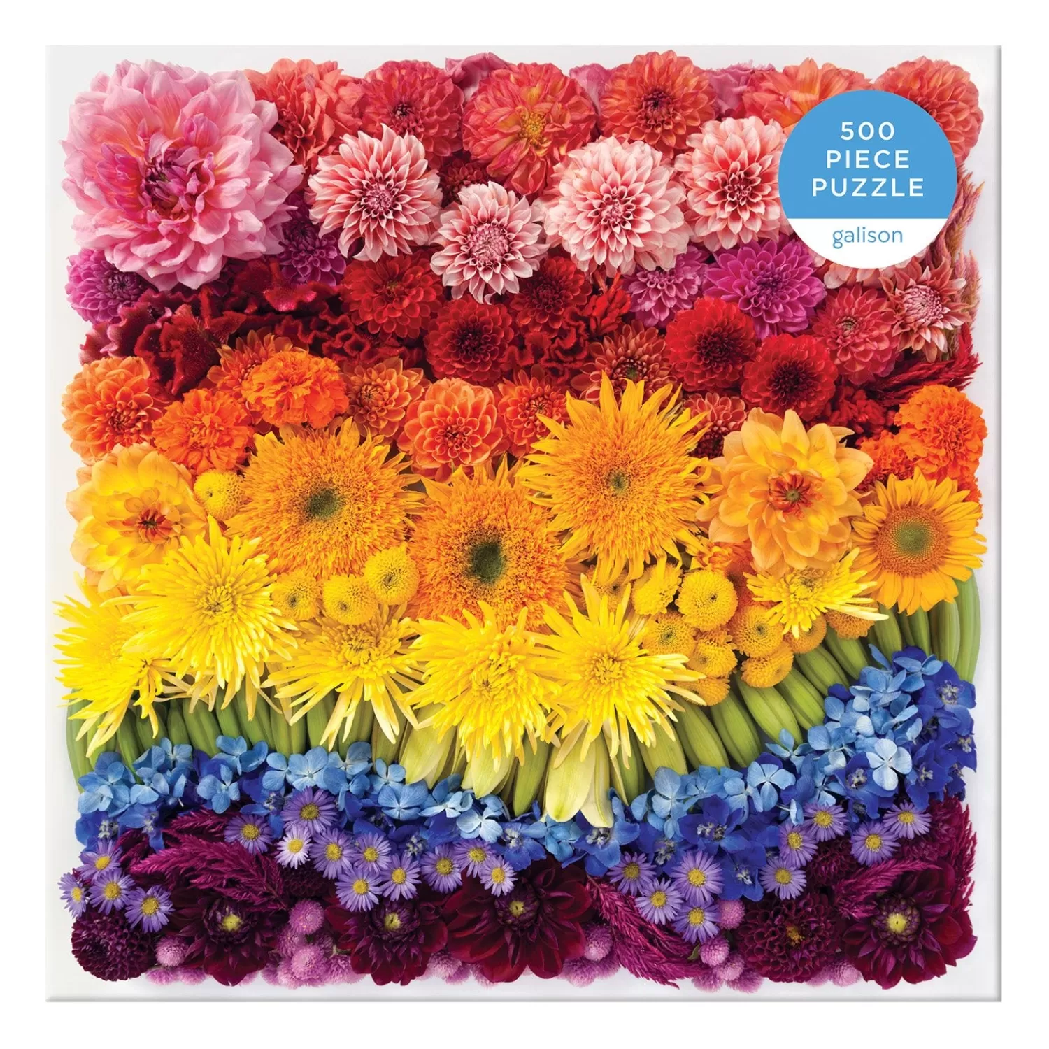 500 Piece Puzzles*Galison Rainbow Summer Flowers 500 Piece Jigsaw Puzzle