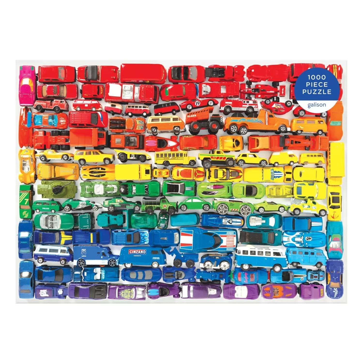 1000 Piece Puzzles*Galison Rainbow Toy Cars 1000 Piece Jigsaw Puzzle