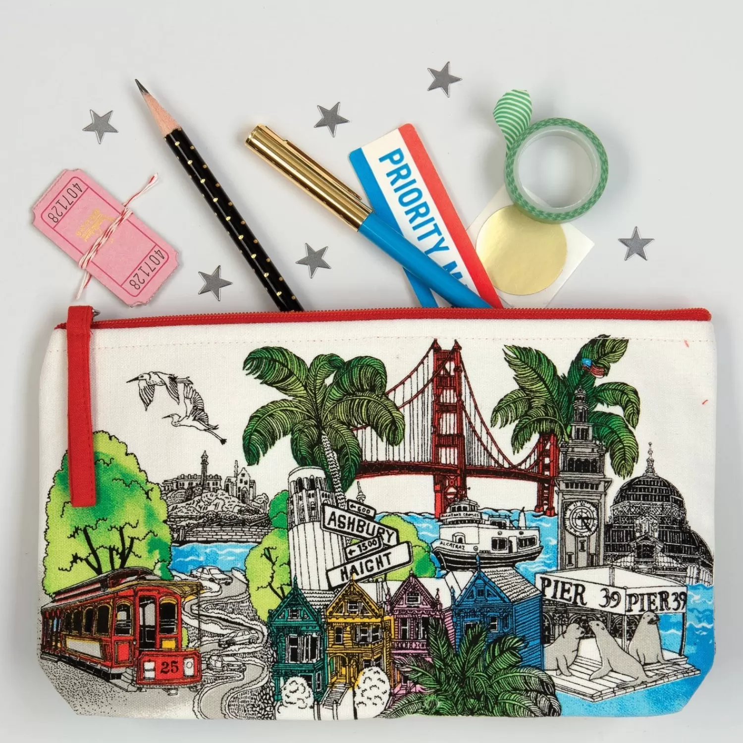 Pens & Pencils*Galison San Francisco Handmade Pouch