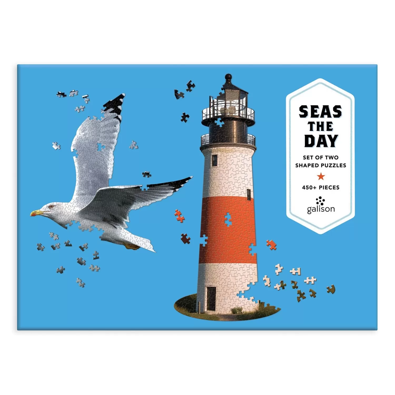 500 Piece Puzzles*Galison Seas The Day 2 In 1 Shaped Puzzle