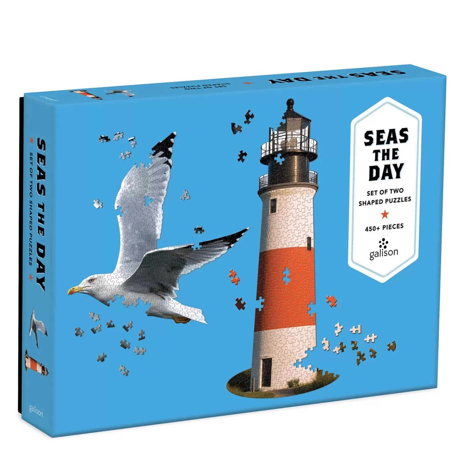 500 Piece Puzzles*Galison Seas The Day 2 In 1 Shaped Puzzle