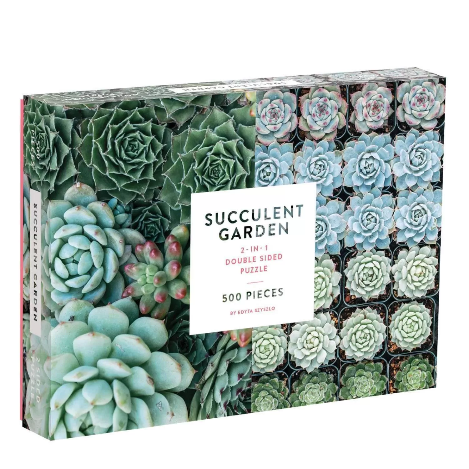 500 Piece Puzzles*Galison Succulent Garden Double-Sided 500 Piece Jigsaw Puzzle