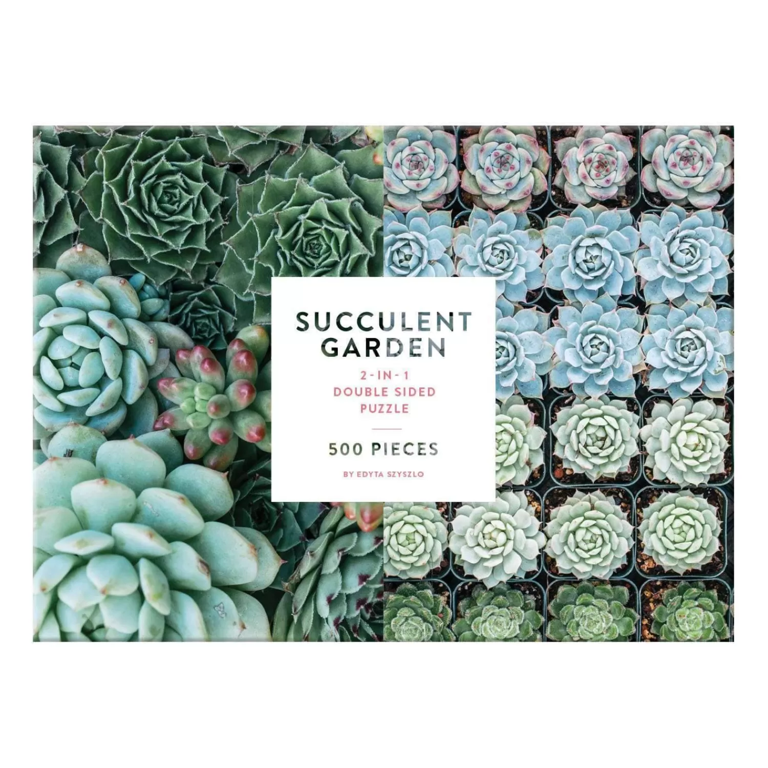 500 Piece Puzzles*Galison Succulent Garden Double-Sided 500 Piece Jigsaw Puzzle